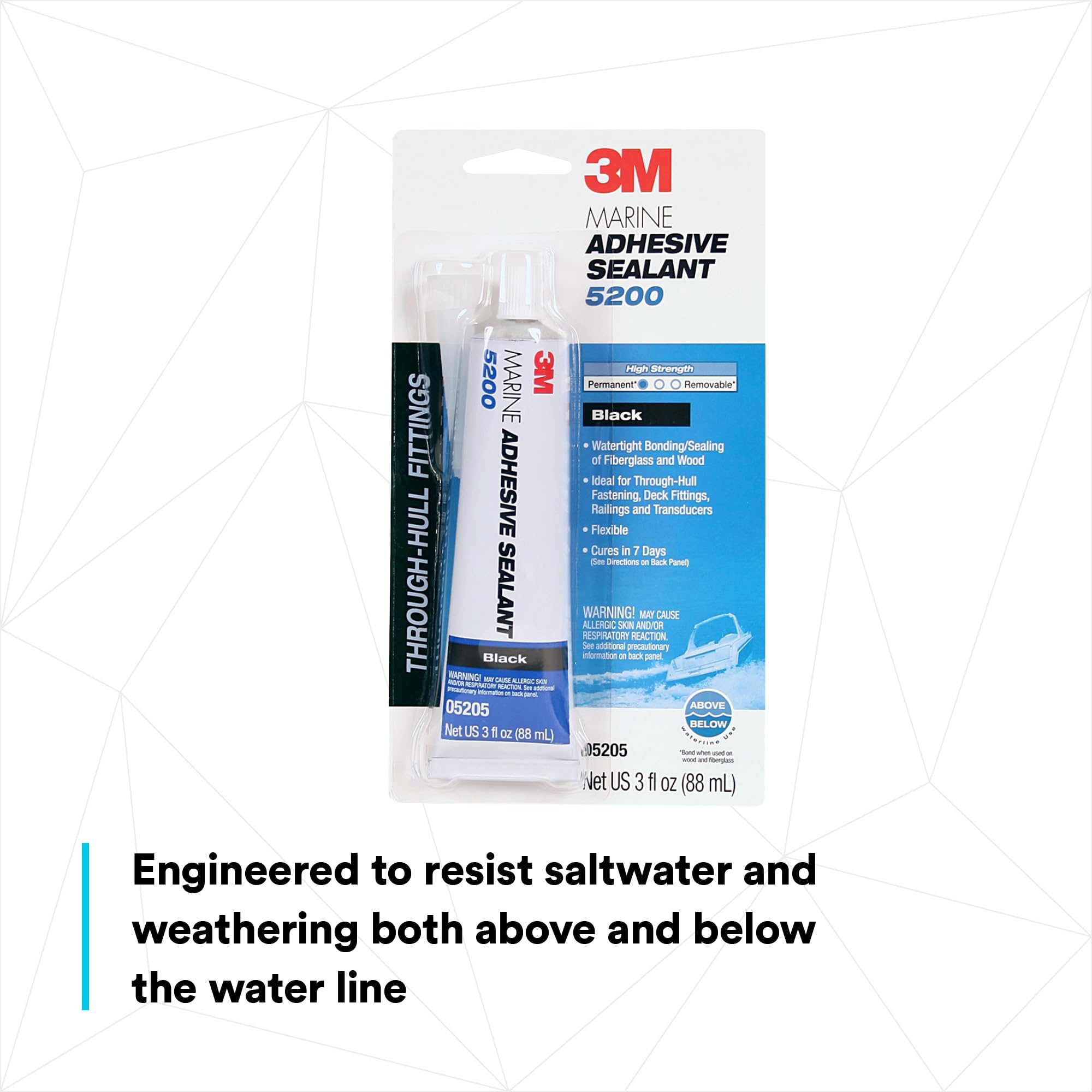 3M 05205 3 Oz Black Marine Adhesive Sealant