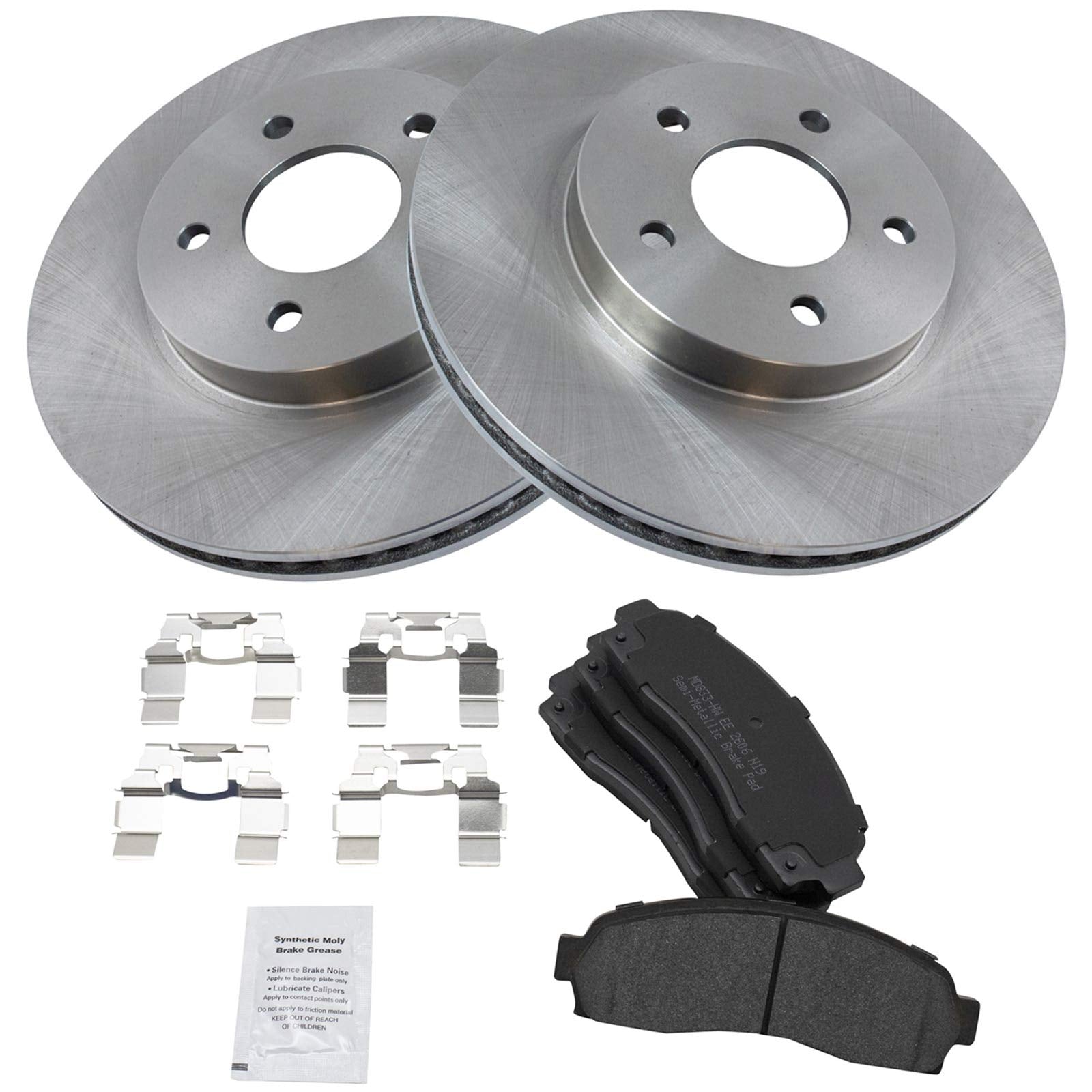 Trq Front Brake Pad & Rotor Kit Brake Pads Brake Rotor Semi-Metallic Compatible With 2005-2006 Chevrolet Equinox 2006 Pontiac To