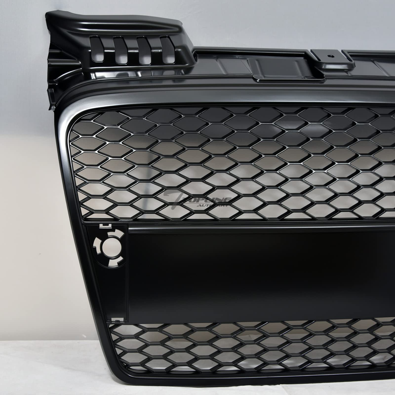 TLAPS 7422438853844 Compatible With 2005 2006-2008 Audi A4 B7 Matte Black RS-Honeycomb Mesh Front Bumper Grill Grille With Emble