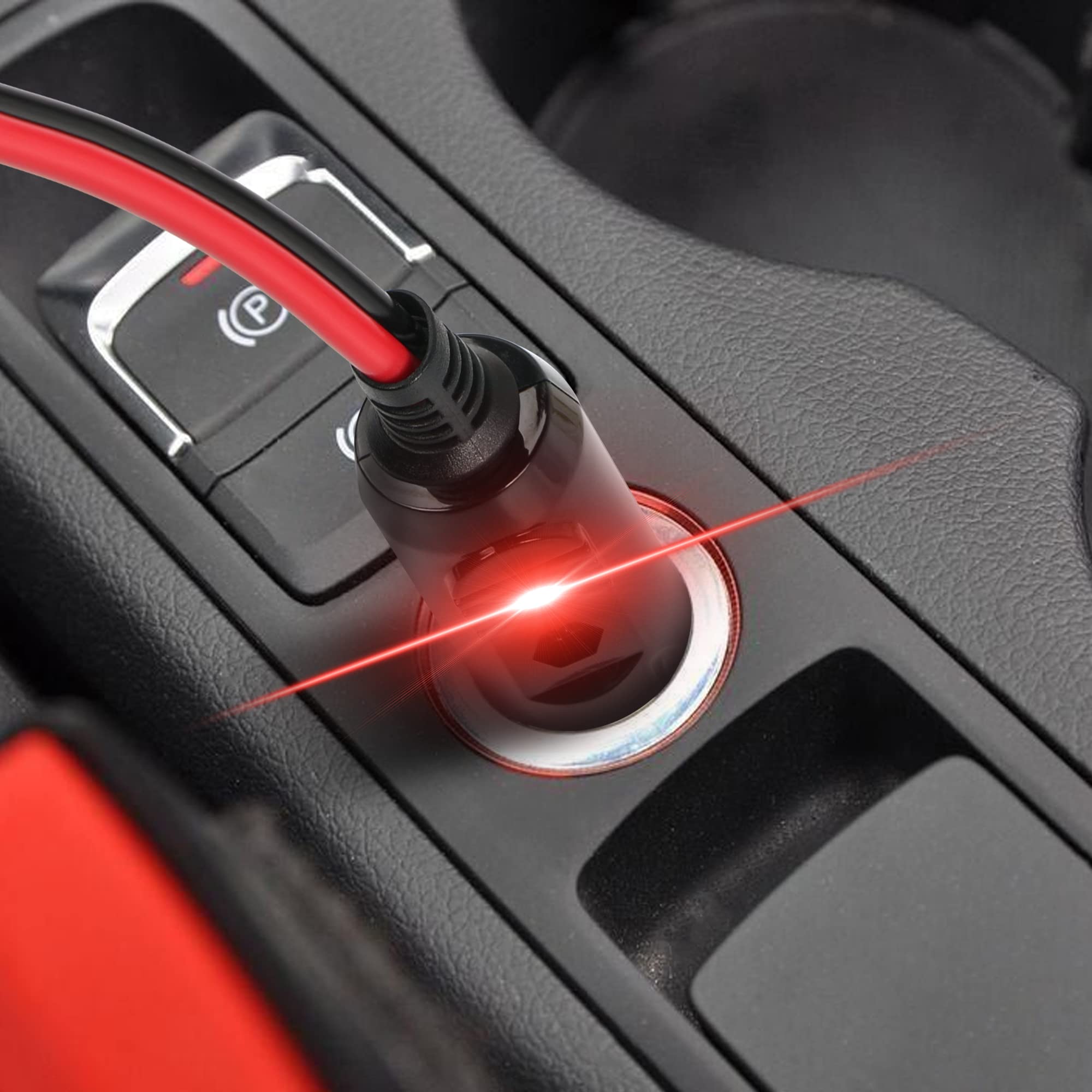 SinLoon Cigarette Lighter SAE Battery Charger Cable with Switch,12V 15A Cigarette Lighter Male Plug to Waterproof SAE Quick Rele