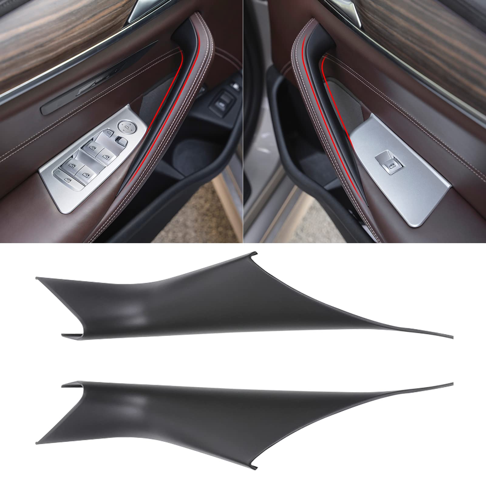 Jaronx Compatible with BMW 5 Series G30 G31 Door Handle Covers 2017-2022, 2PCS Interior Door Pull Handle Covers Compatible with 