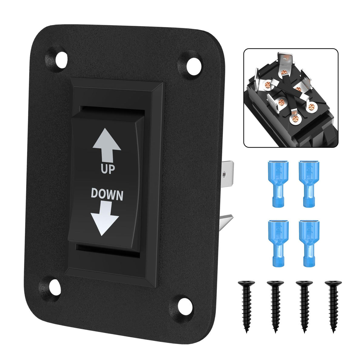 Daiertek Up Down Momentary Reverse Polarity Switch 12V 30A Dpdt Polarity Reversing Switch Rv Power Jack Switch For 5Th Wheel Ton