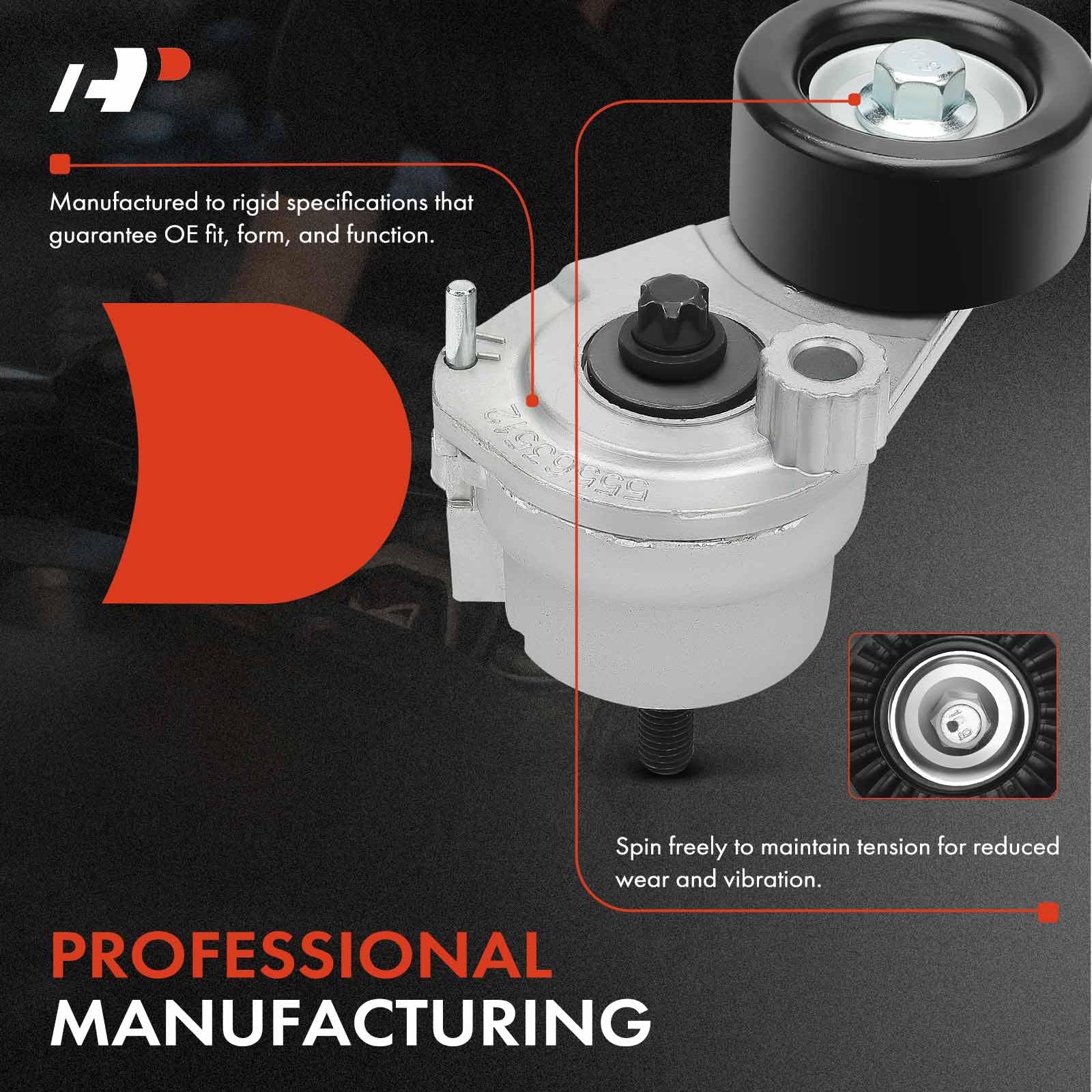 A-Premium Belt Tensioner Assembly With Pulley Compatible With Chevrolet Cruze 2010-2016, Sonic 2012-2018 & Saturn Astra 2008-200