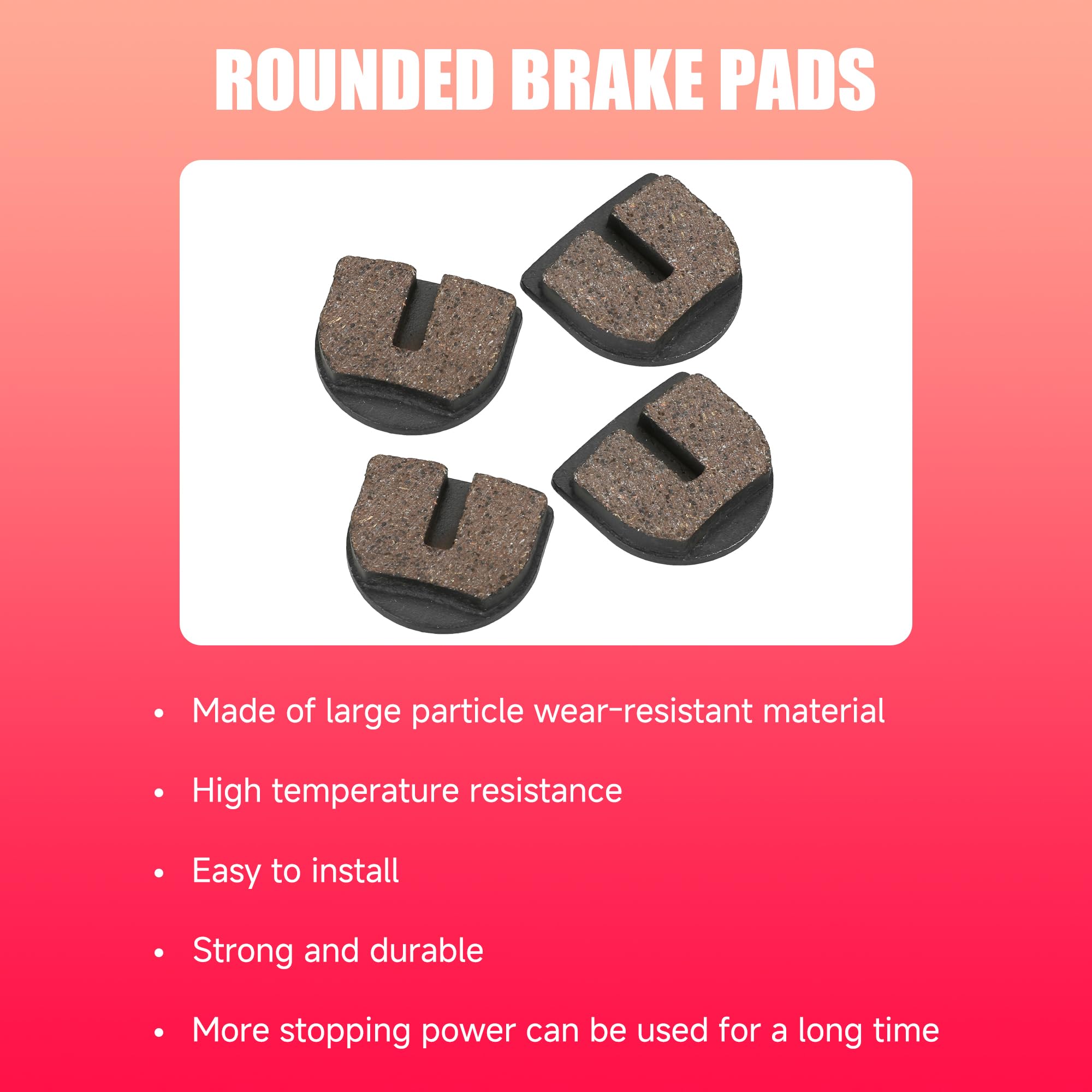 GREHUA Rounded Brake Pads for Razor MX650 MX500 SX500 McGrath RSF650 Motovox Dirt Rocket Quad Electric Motocross Bike E500S Elec
