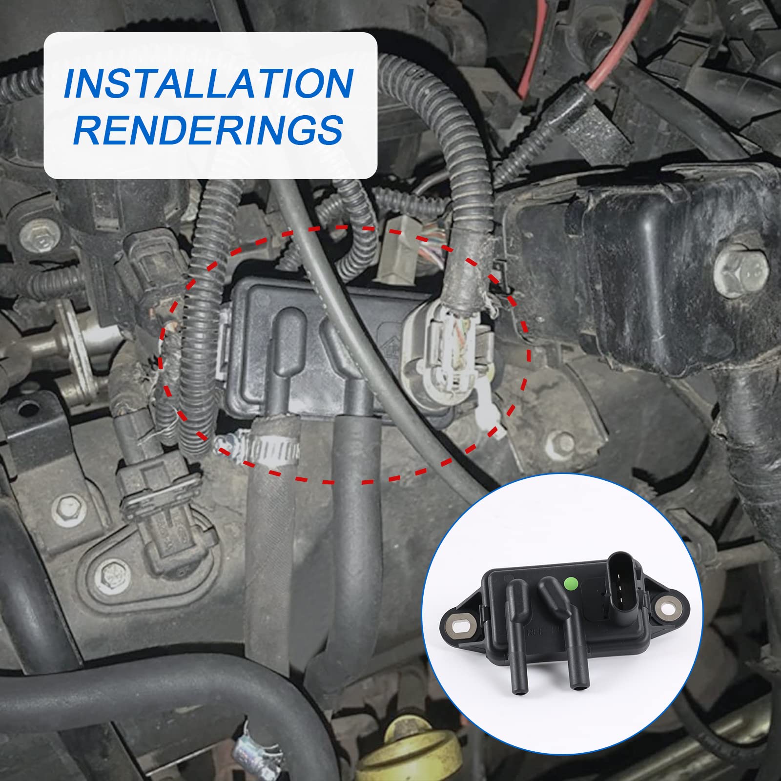 EGR Exhaust Gas Recirculation Pressure Feedback Sensor Replacement for Ford F-150 F-250 F-350 Ranger,Mercury Sable,Mazda B3000 B