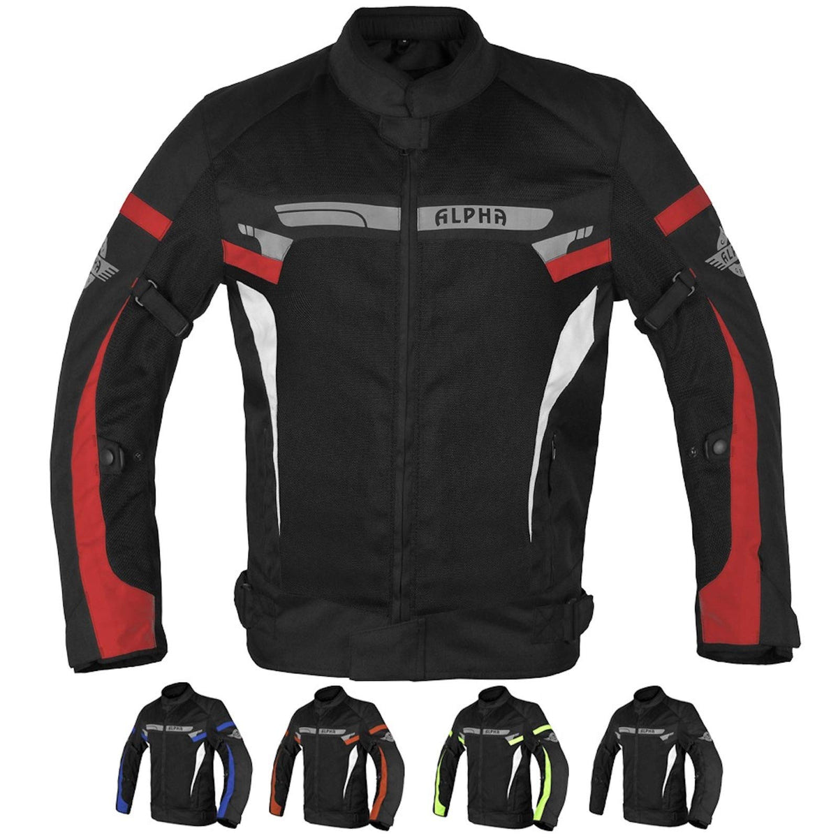 ALPHA CYCLE GEAR BREATHABLE BIKERS RIDING PROTECTION MOTORCYCLE JACKET MESH CE ARMORED (RED SPARROW, XXXX-LARGE)