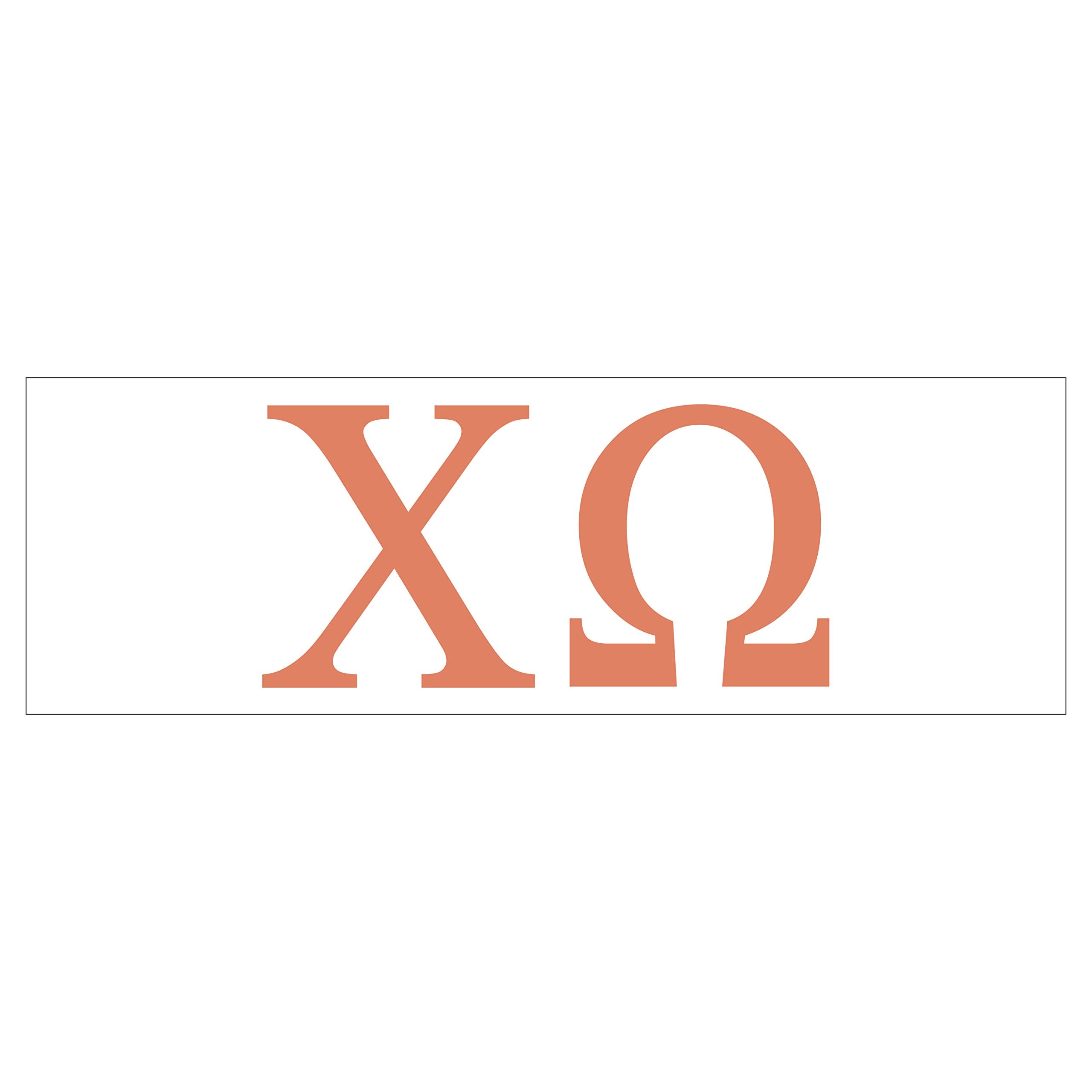 Pro-Graphx Chi Omega Greek Sorority Sticker Decal, 2.5 Inches Tall, Coral