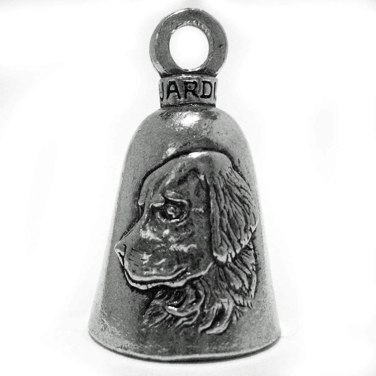 Guardian Bell Retriever Good Luck Bell W/Keyring & Black Velvet Gift Bag | Motorcycle Bell | Lead-Free Pewter | Made In Usa