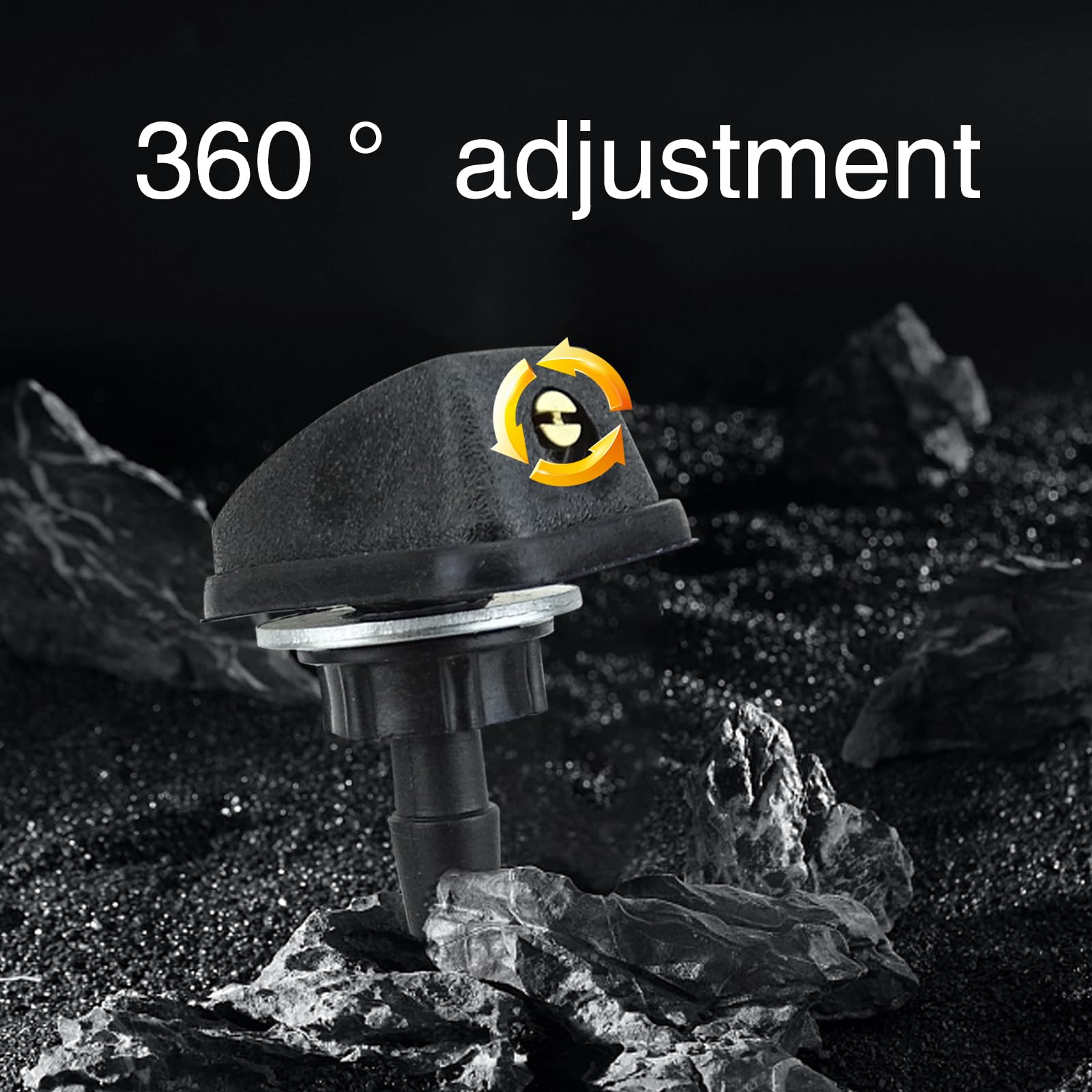 Gkmow Pack-2 Car Front Windshield Washer, Automotive Wiper Nozzles, 0.31'' Sprayer Head Replacement Parts, Single Hole Adjustabl