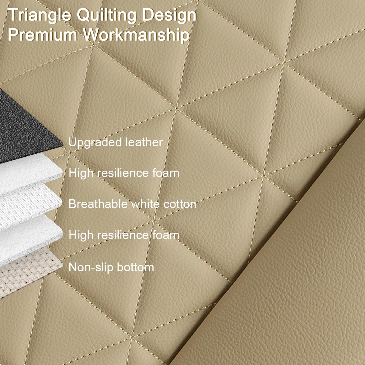 Black Panther Luxury Polyvinyl Car Seat Cover Front Bottom Seat Cushion Cover, Anti-Slip And Wrap Around The Bottom, Fits 95% Of