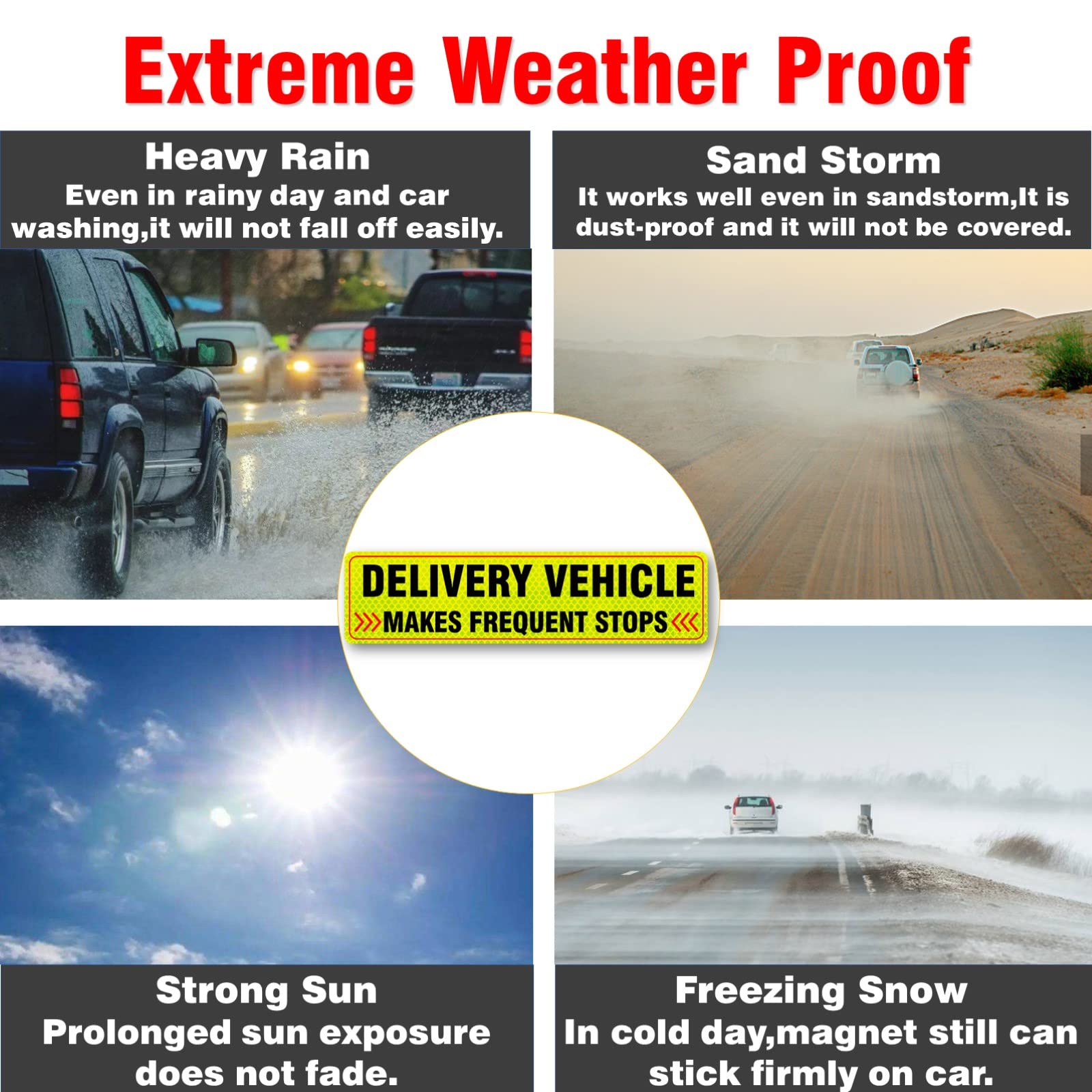 2Pack Delivery Vehicle Car Magnet,Delivery Vehicle Signs For Car,Reflective Delivery Vehicle Magnet For Car,Flex Driver Car Signs