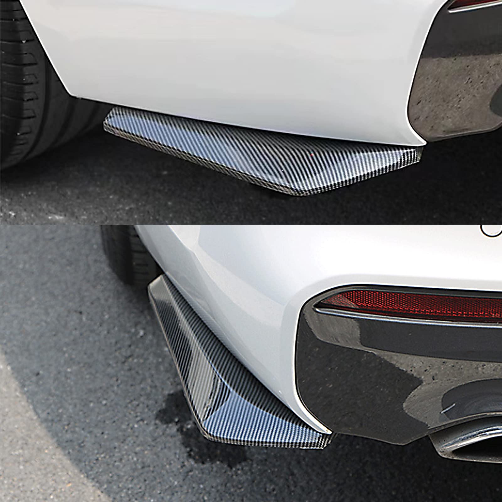 2 Pcs Car Rear Bumper Guard Diffuser Splitter Front Bumper Lip Body Kit Vehicle Blade Rear Shovel, Side Fender Skirt Lip Splitte