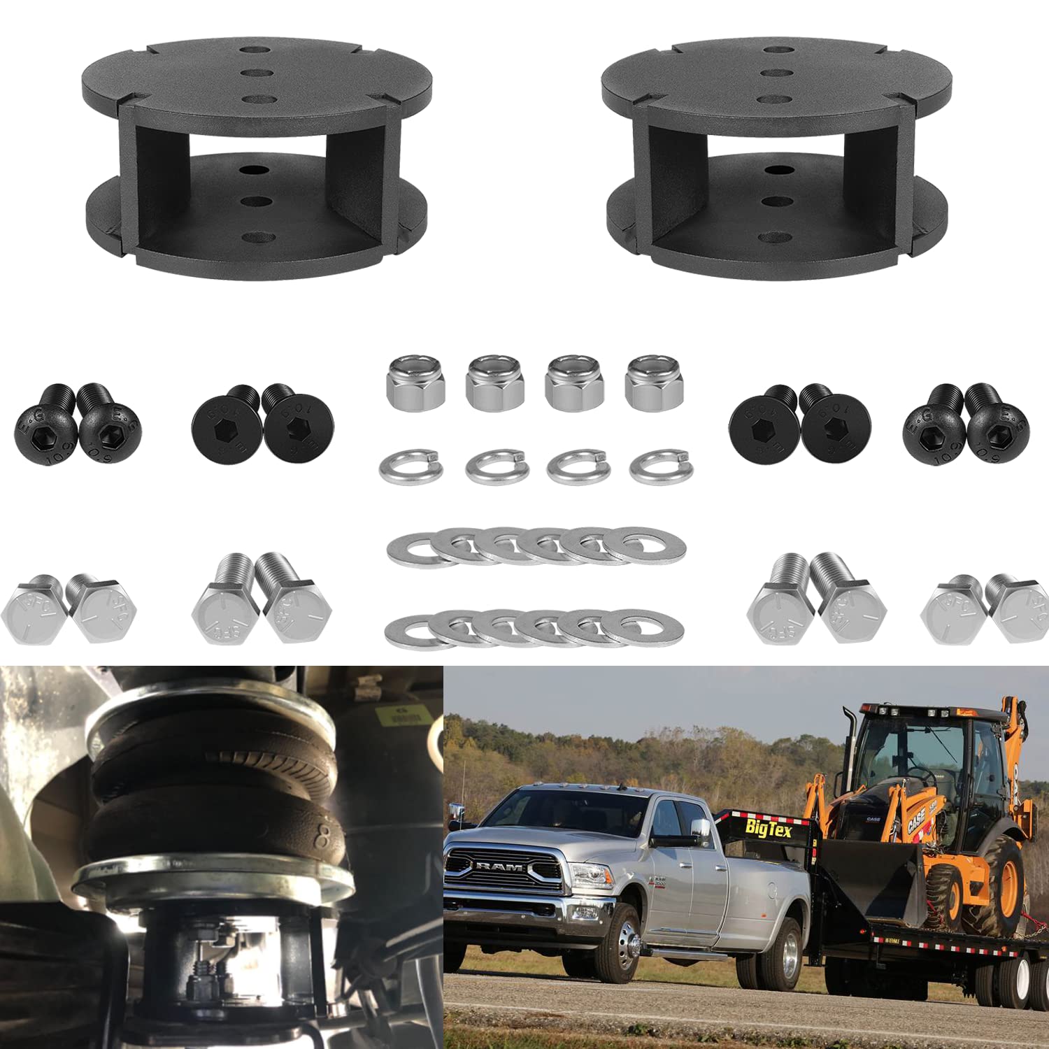 52420 2'' Air Bag Lift Universal Air Spring Spacers Kit For Most Lift Kits