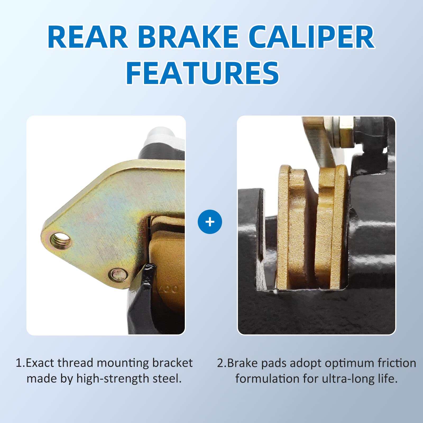 M Mati Rear Brake Caliper 1Uy-2580W-01-00 For Yamaha Banshee 350 Yfz350 Warrior 350 Yfm350X Wolverine 350 Yfm350Fx Raptor 660R Yfm660R Without Parking Brake