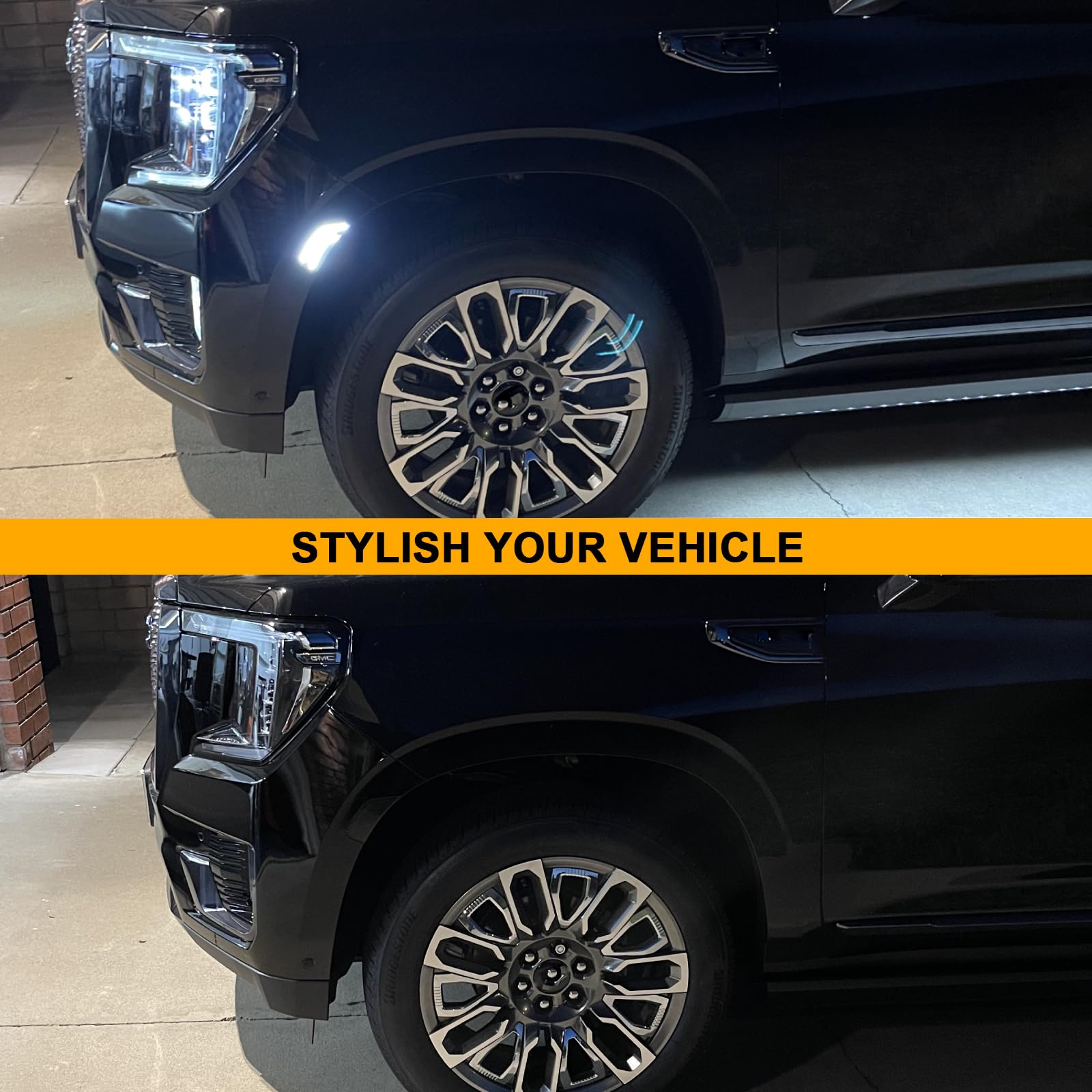 Mynoway Smoked Lens Led Side Marker Lamp Compatible With 2021-2023 Yukon/Yukon Denali/Yukon Xl/Tahoe/Escalade/Suburban/Escalade