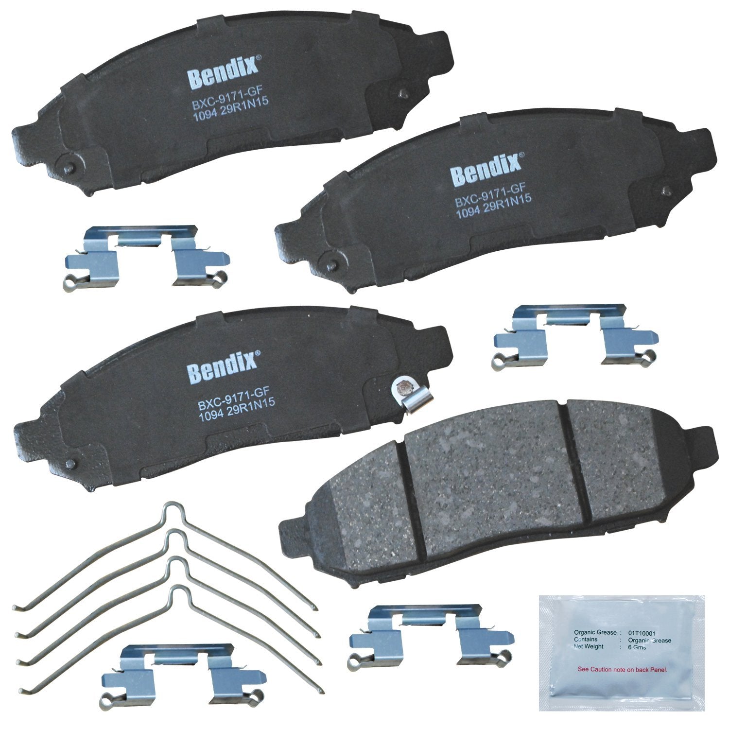 Bendix Priority1 Cfc1094 Ceramic Front Brake Pads For Select Models Chevrolet City Express, Nissan Frontier, Leaf, Nv200, Pathfi