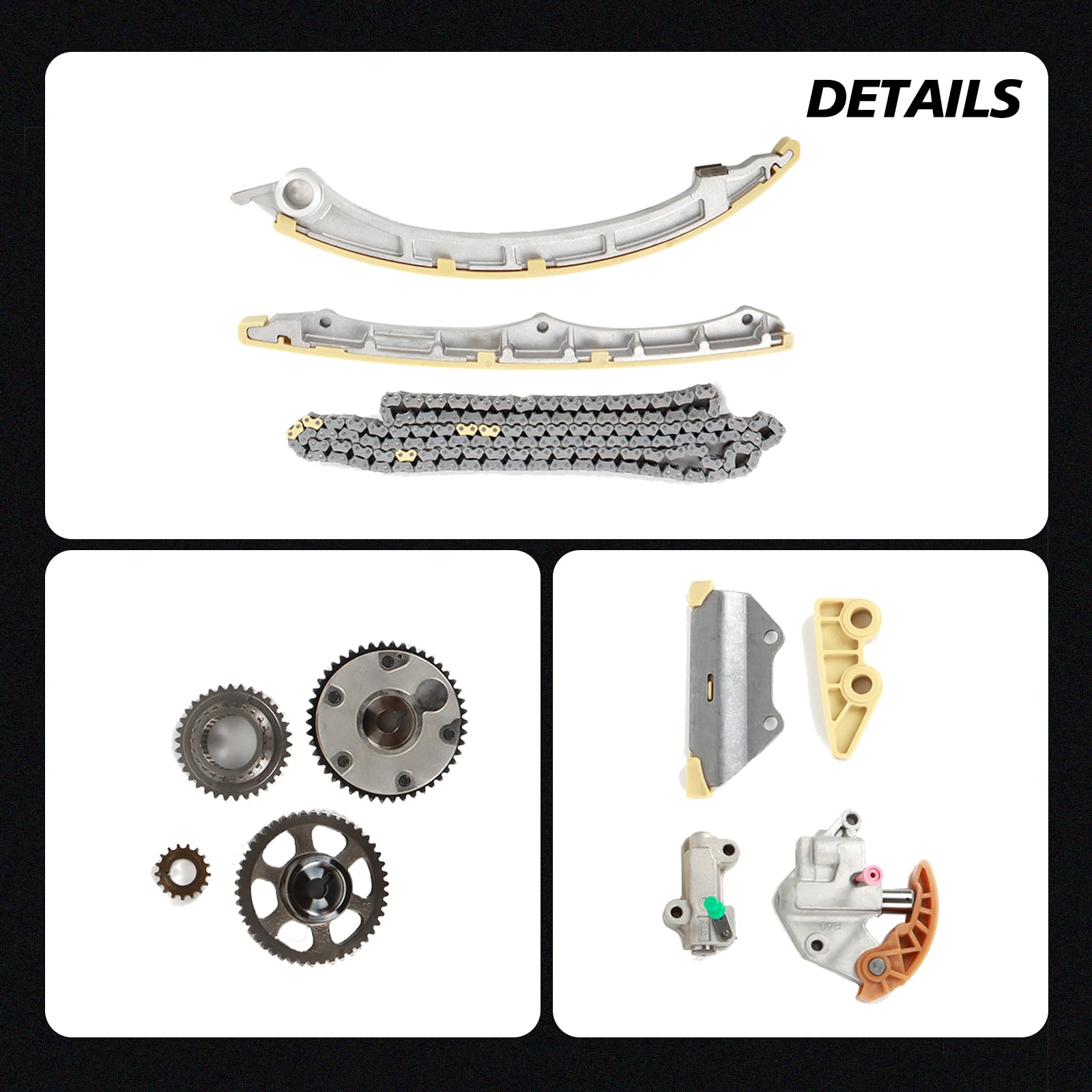 INGKAN Engine Timing Chain Kit with Camshaft Adjuster 14210-PNA-000 Fits for ILX Accord Civic Crosstour CR-V 2.4L Car Timing Cha