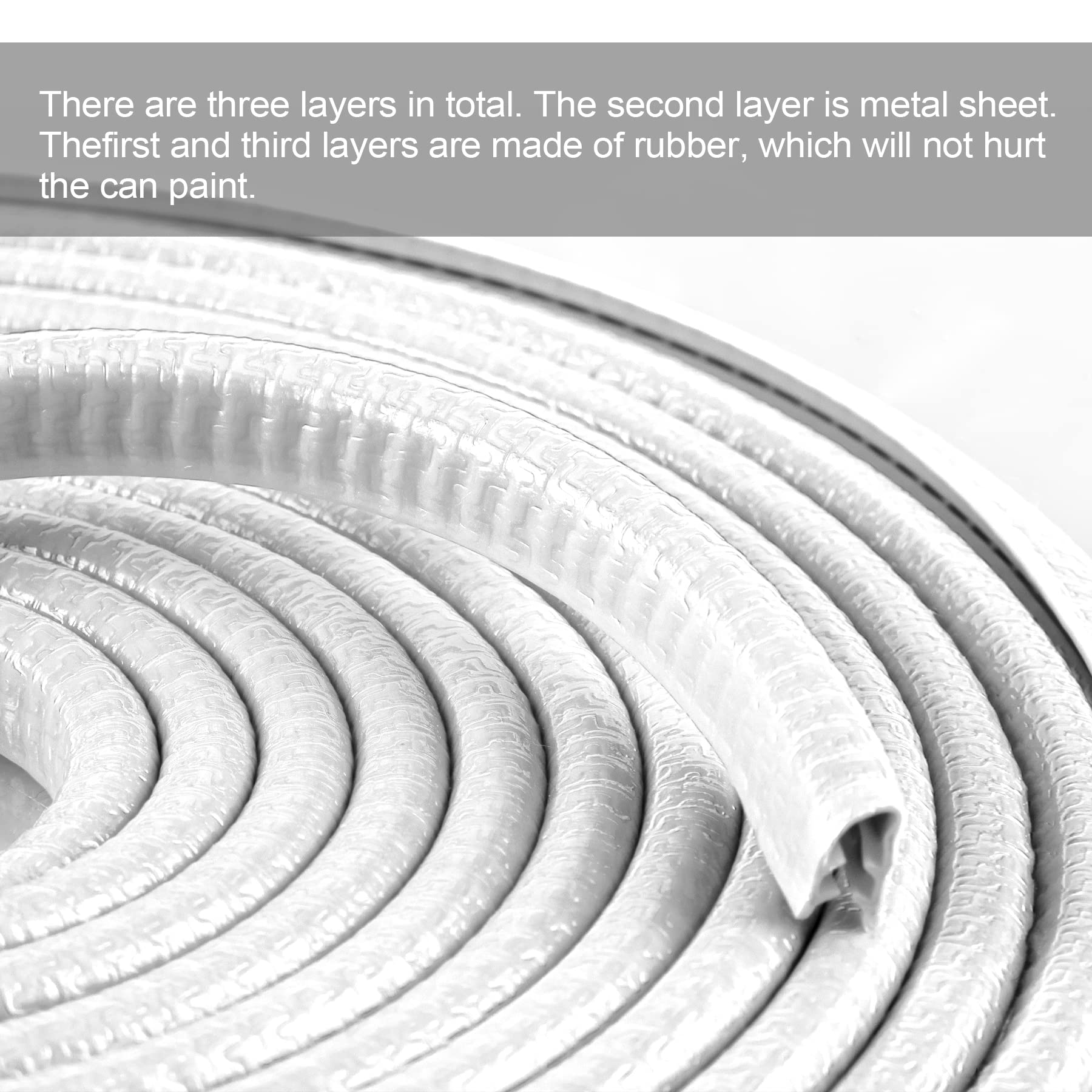 Singaro 16.4Ft (5M) Car Door Edge Guard, No Glue Rubber Decorative Protective Strip, Car Door Entry Protector, Applicable To Car, Truck, Suv And Atv, Car Exterior Accessories(White)