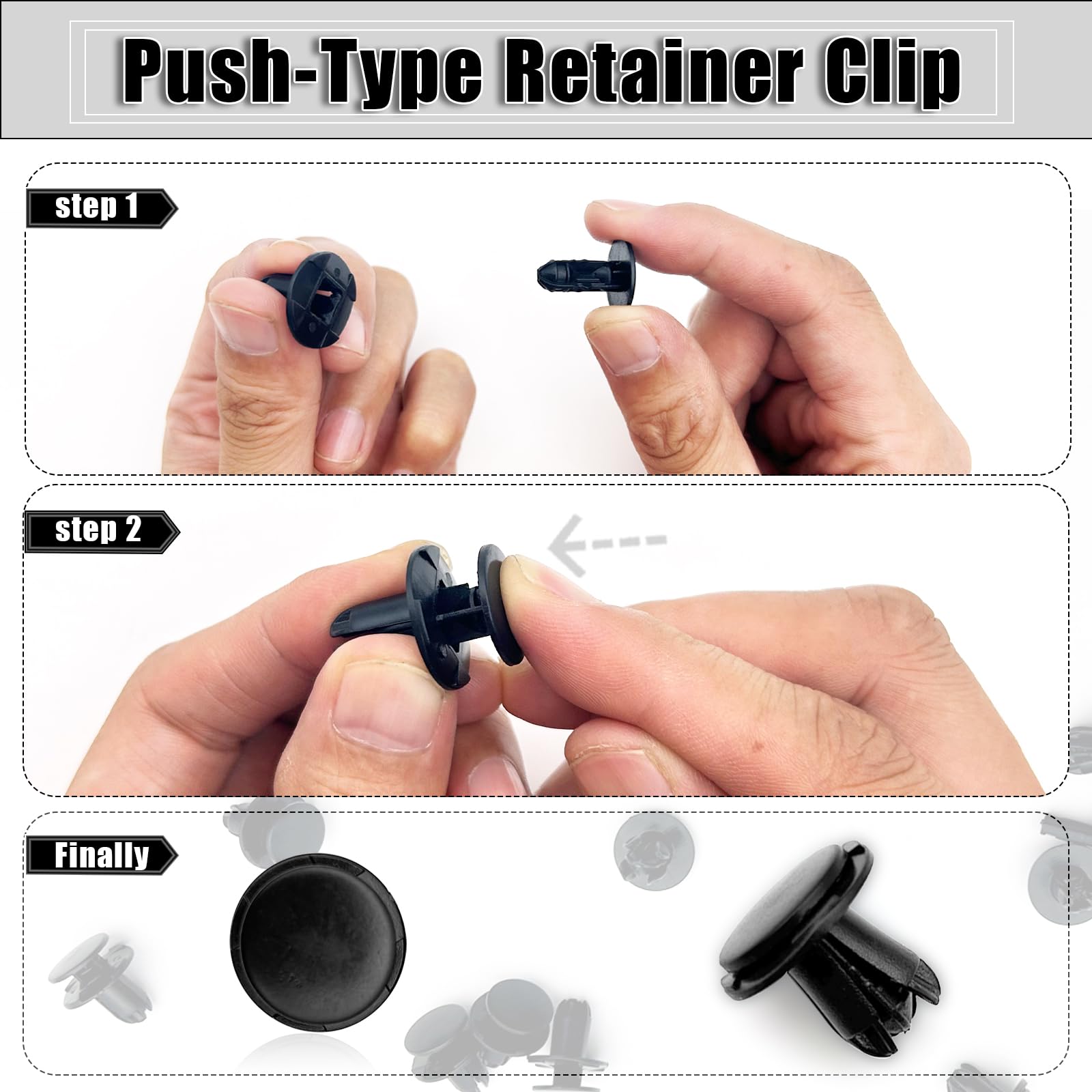 20PCS Type Retainer Clip Fastener, Bumper Engine Under Cover Fender Liner Fastener Push-Type Retainer Clip, Compatible with Hyun