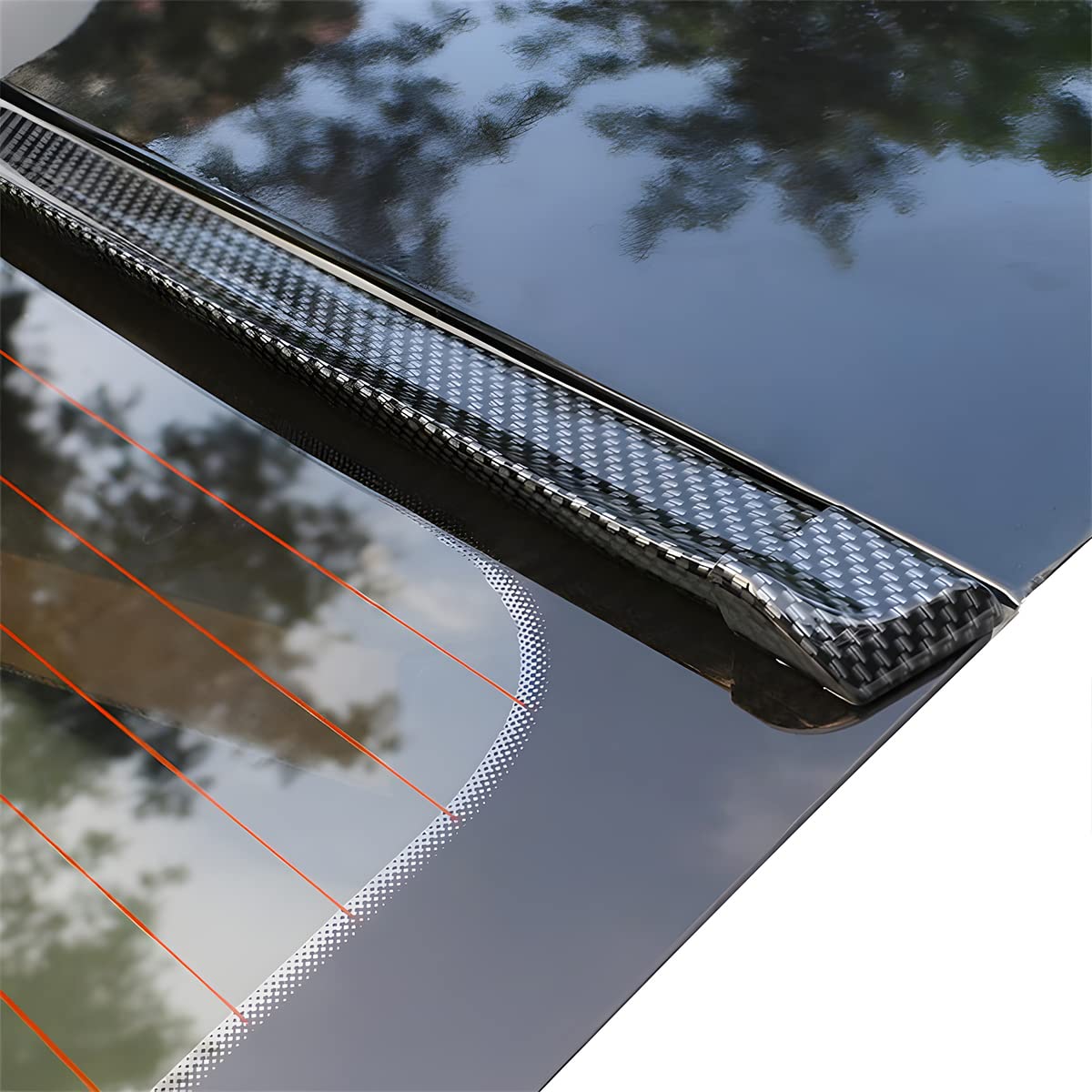 Blilo Car Trunk Spoiler Lip Kit, Universal 4.9Ft Automotive Rear Wing Strip Bar Kit, Vehicle Punch-Free Installation Tail Fin Ro