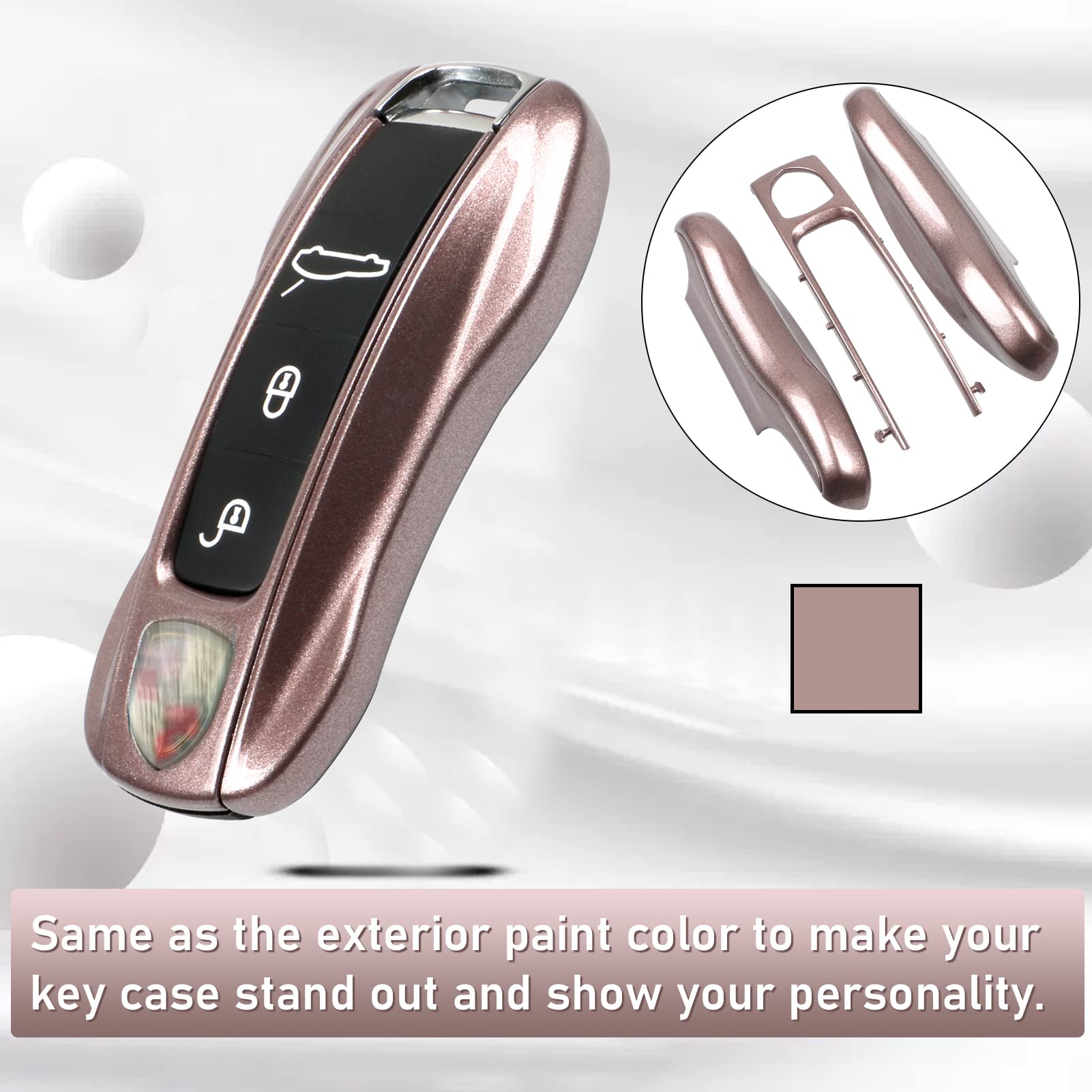 Jaronx Compatible with Porsche Key Fob Cover, Compatible with Porsche Cayenne Panamera Key Cover 2018-2024, Compatible with Pors