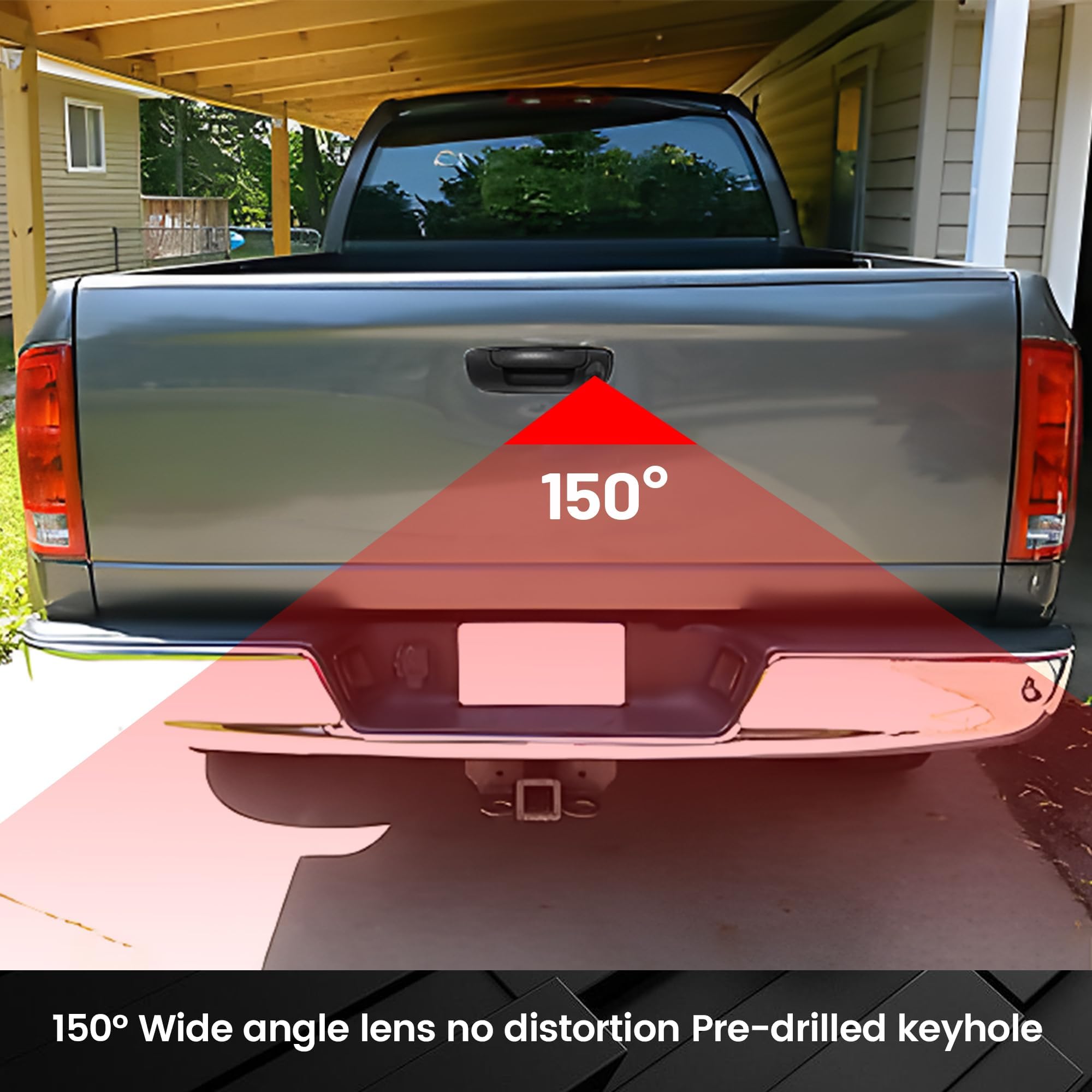 Red Wolf Tailgate Handle W/Backup Camera Compatible With 2002-2008 Dodge Ram 1500 2500 3500 Tailgate Door Rear View Reverse Back