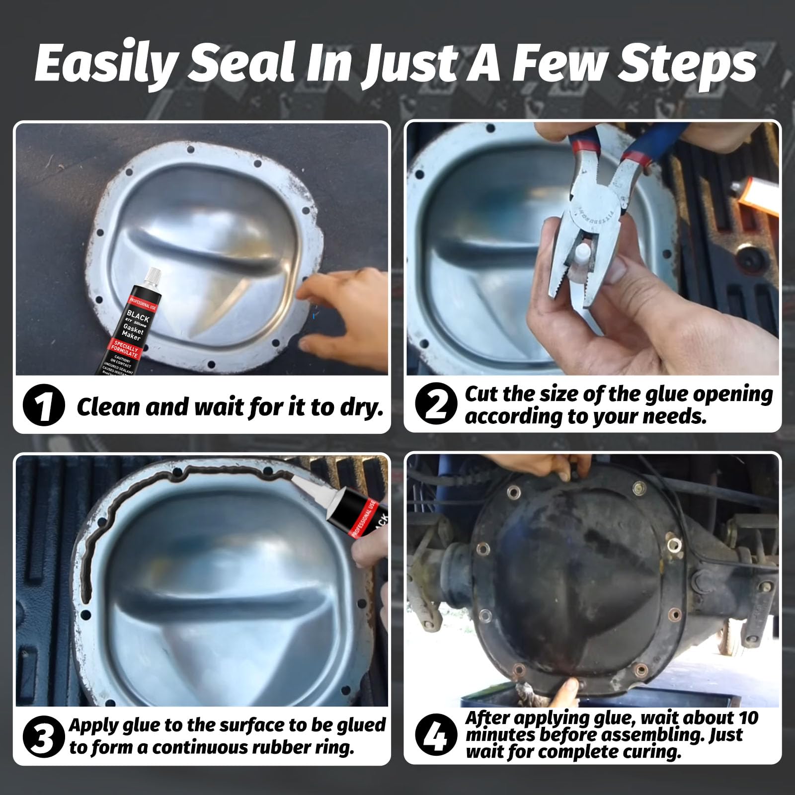 Rtv Silicone Gasket Maker, High Temp Silicone Resist Oil, Anti-Freeze Rtv Silicone Sealant For Engines, Gearboxes, Pumps, Superc