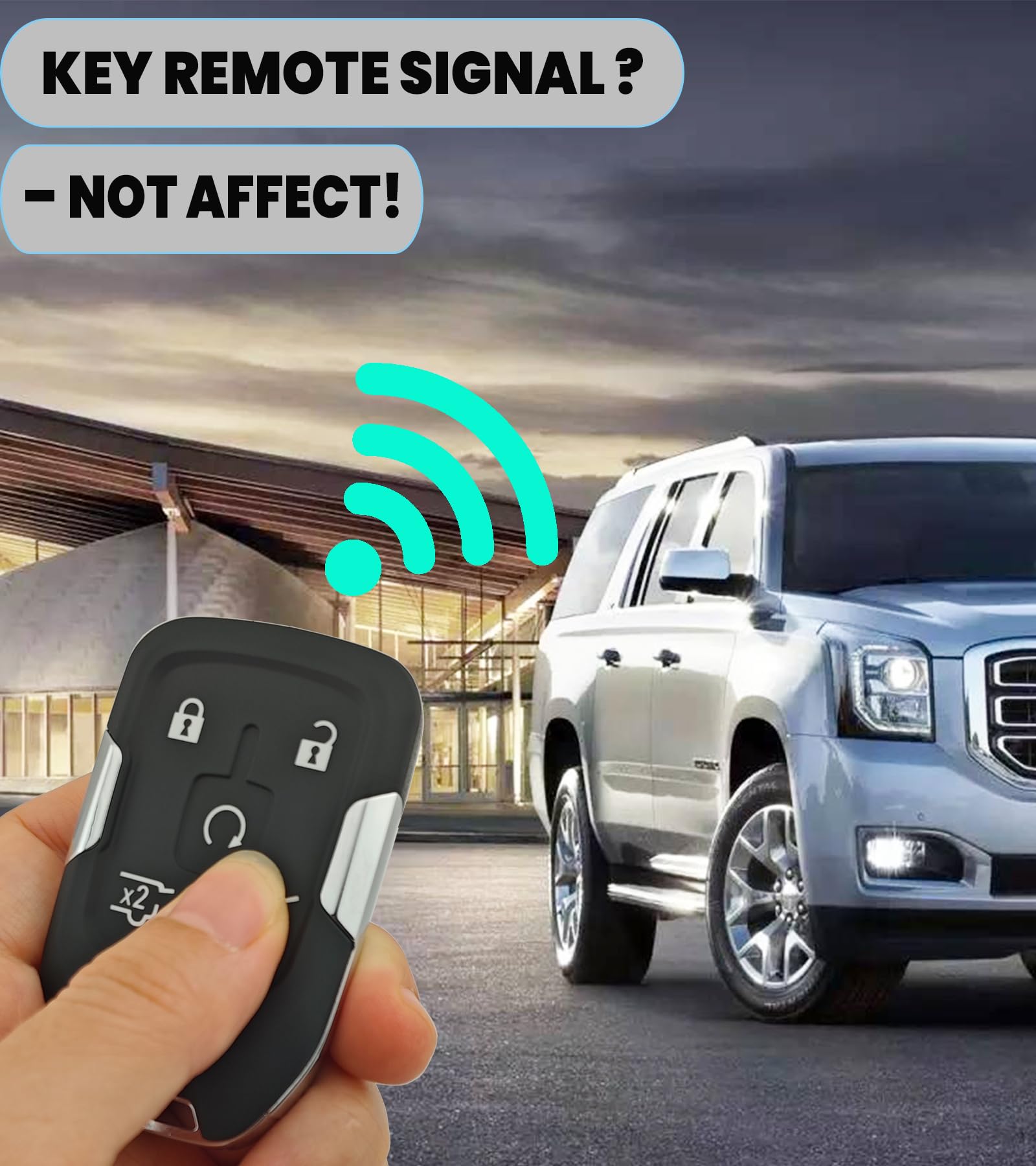 Smart Replacement Key Fob Cover Fit For 2014-2020 Gmc Yukon Chevy Suburban Tahoe Keyless Entry Remote Key Fob Shell