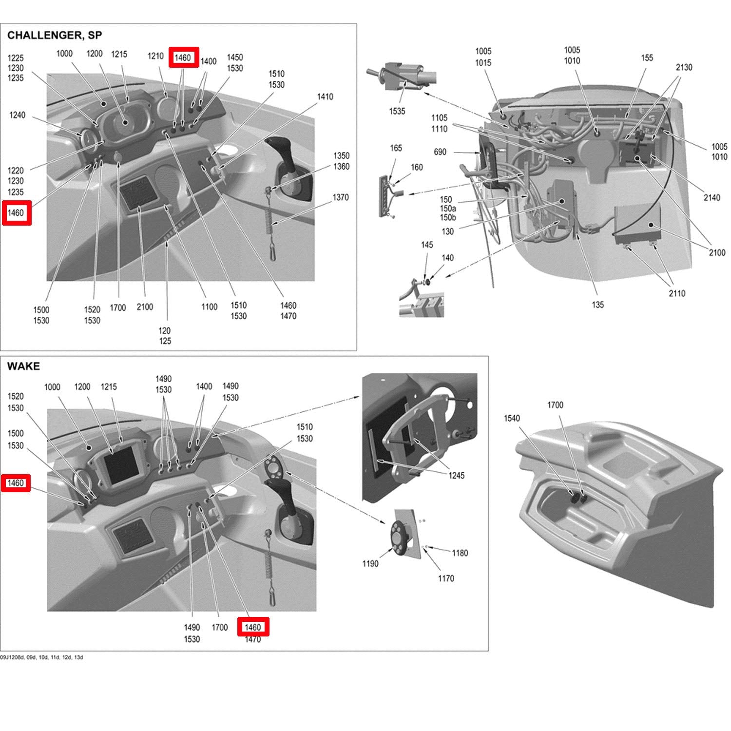 Sea-Doo New OEM 2010 2011 2012 Challenger Wake SP Select Switch, 278002446