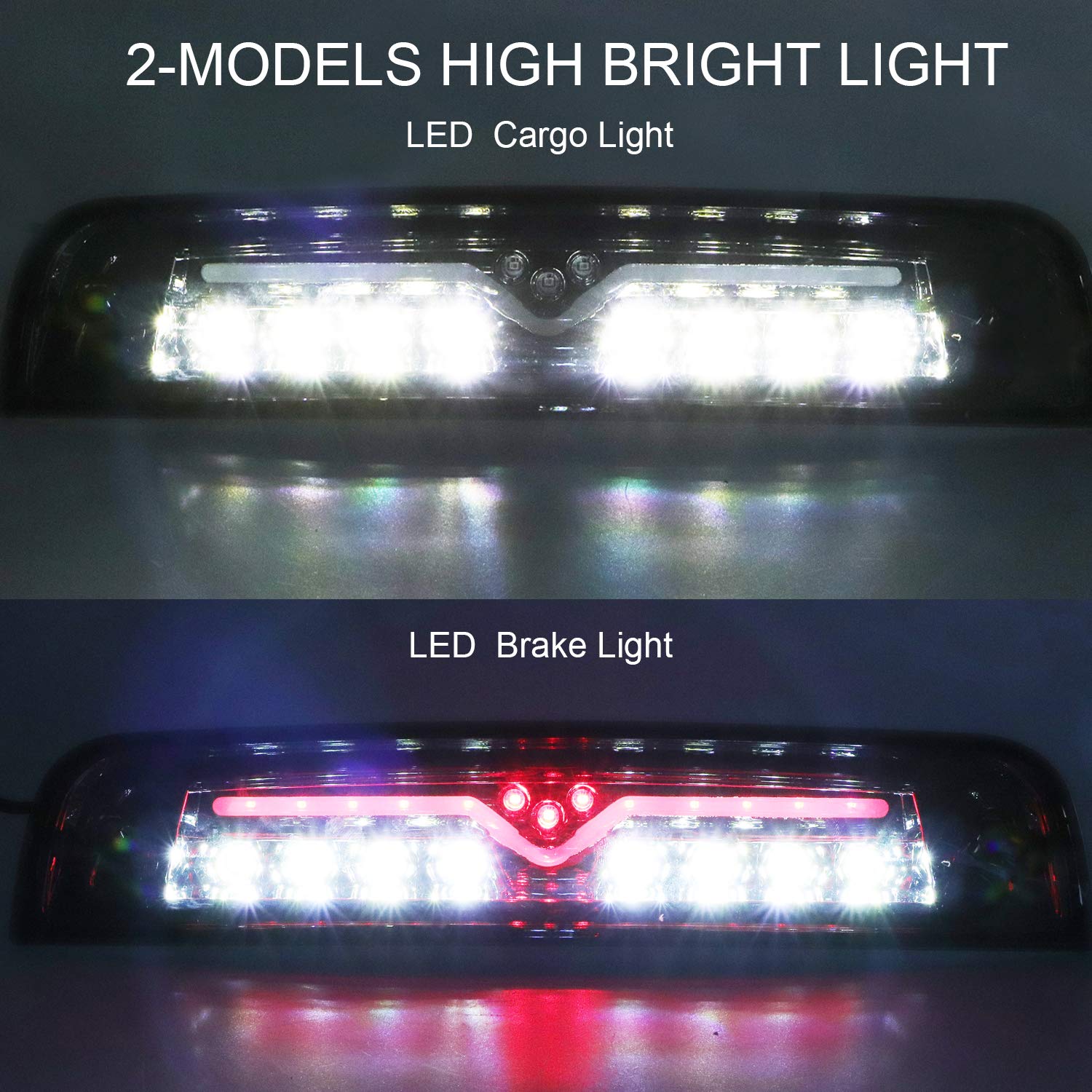 Youxmoto Fit For Dodge Ram 2009-2017 1500 2010-2017 2500 3500 Led 3Rd Brake Light Third Brake Light High Mount Stop Light Cargo