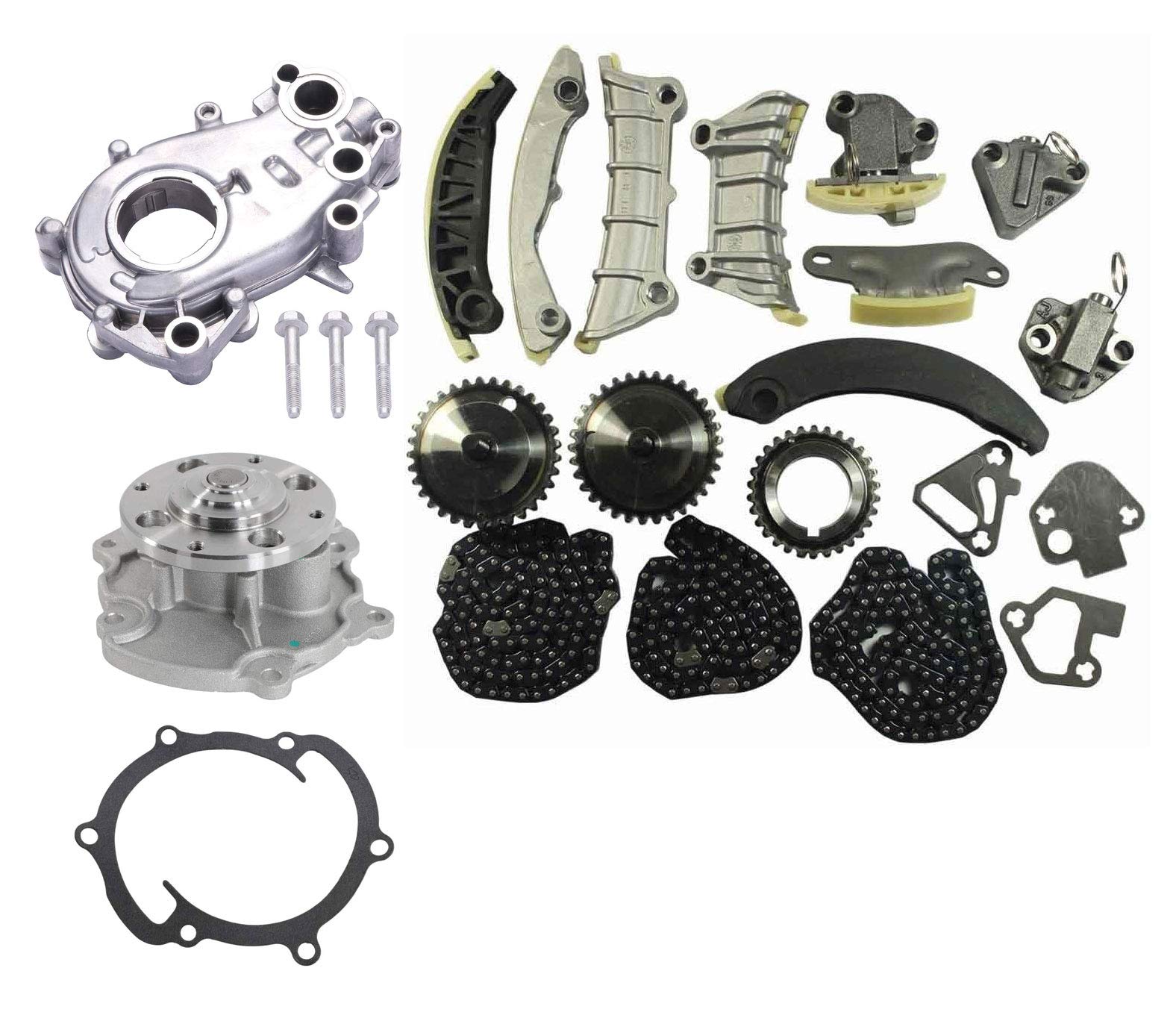 Timing Chain Kit with Water and Oil Pump Compatible with Cadillac CTS SRX STS Buick Allure Enclave LaCrosse Saab Suzuki 2.8L 3.0