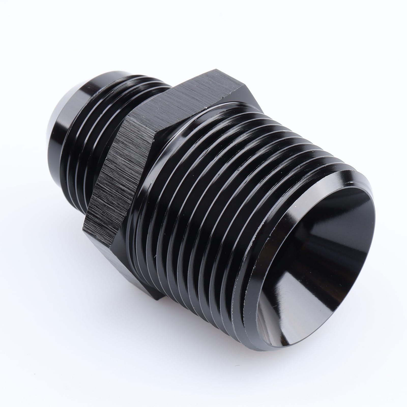 Ac Performance Male 1'' Npt To -12 An Flare Adapter Straight Aluminum Black