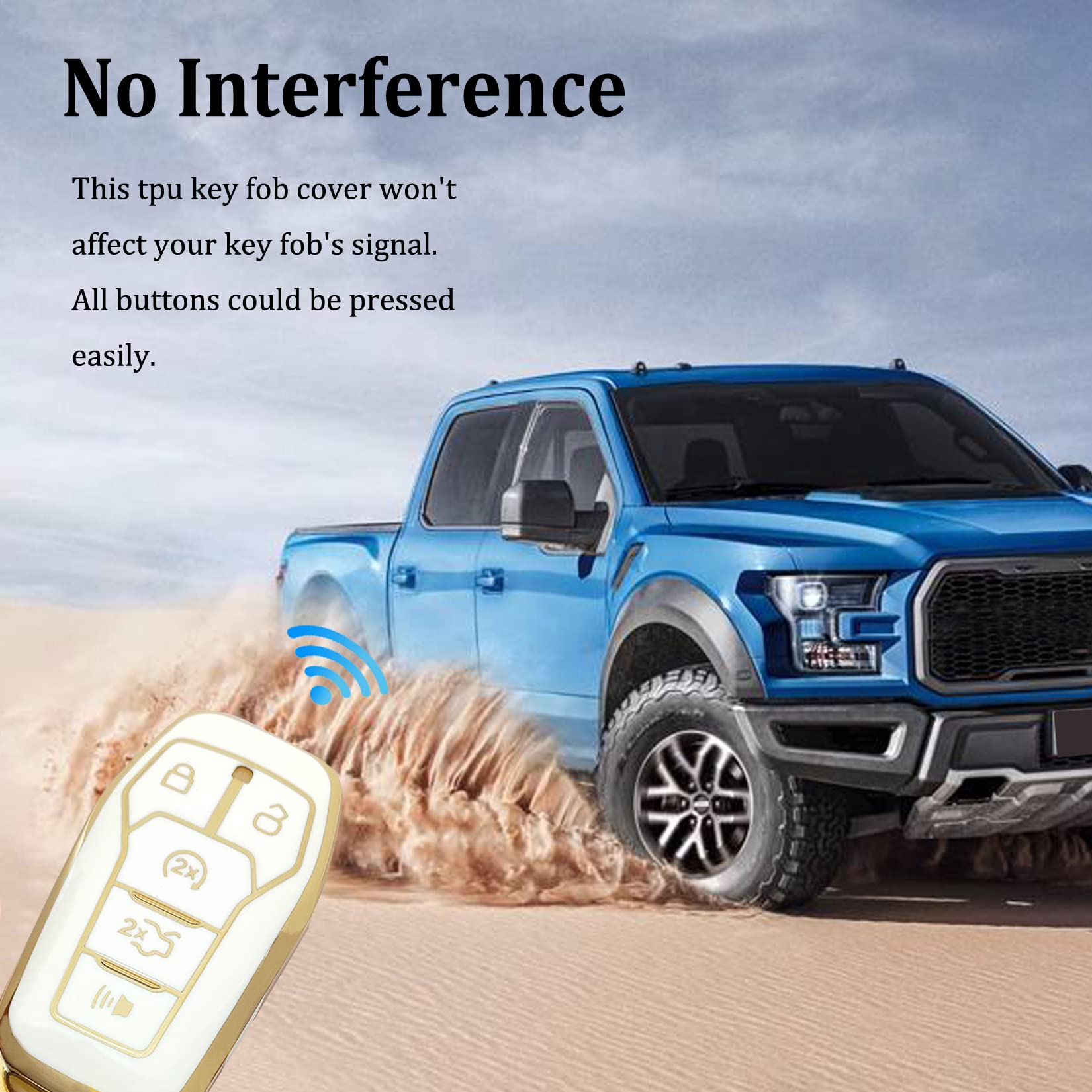 Arruweer Key Fob Cover For Ford Soft Tpu Smart Key Fob Case Holder Protector Compatiable With Ford Fusion Mustang F150 Edge Expl