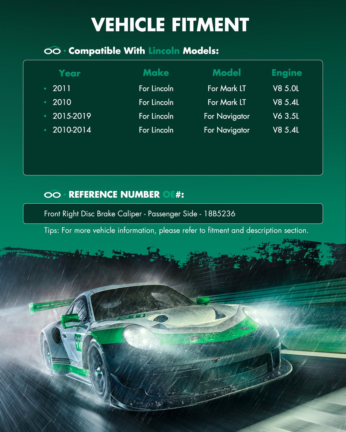 Scitoo Front Right Brake Caliper With Bracket 18B5236 Compatible For Ford For Expedition 2010-2016 For Ford For F-150 2010-2011