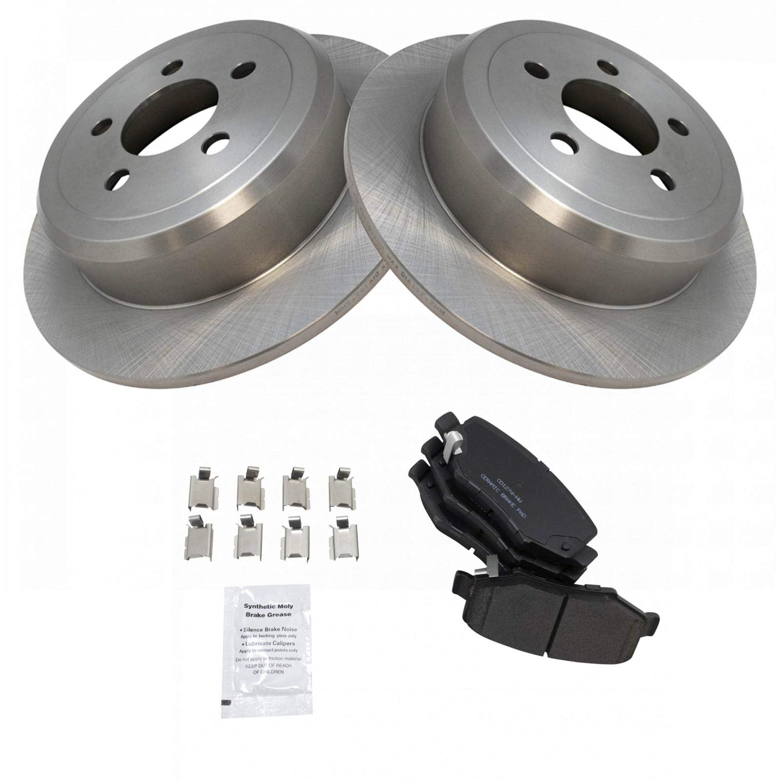 Trq Rear Ceramic Disc Brake Pads & Rotors Kit For Dodge Nitro Jeep Liberty