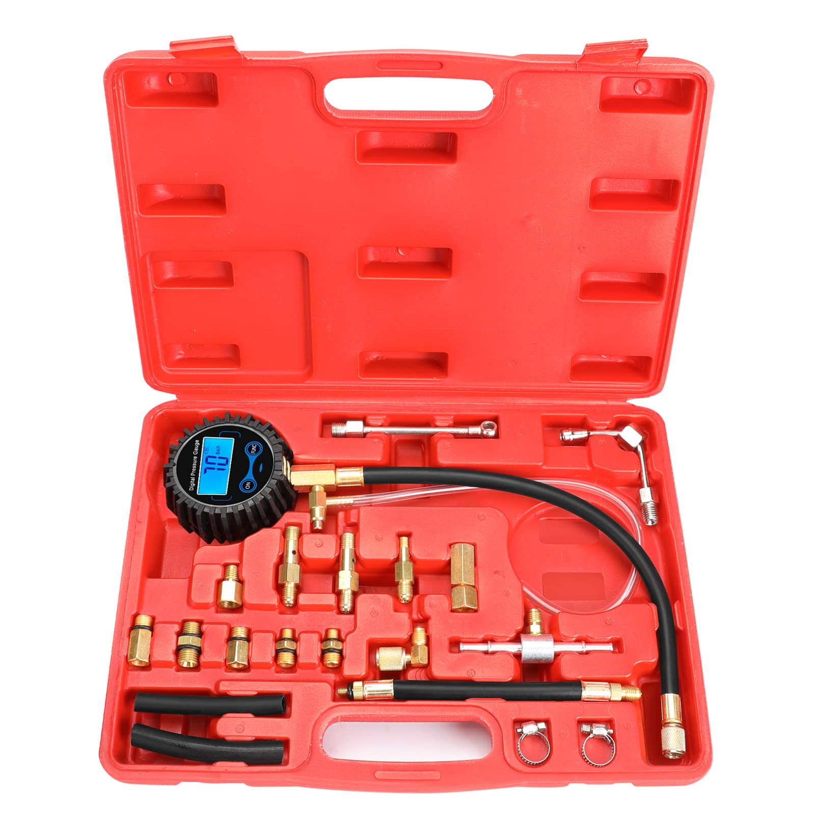 BETOOLL Fuel Pressure Gauge  Fuel Pressure Test Kit  Digital Gauge Fuel Pressure Gauge Kit  Fuel Injector Injection Pump Pres