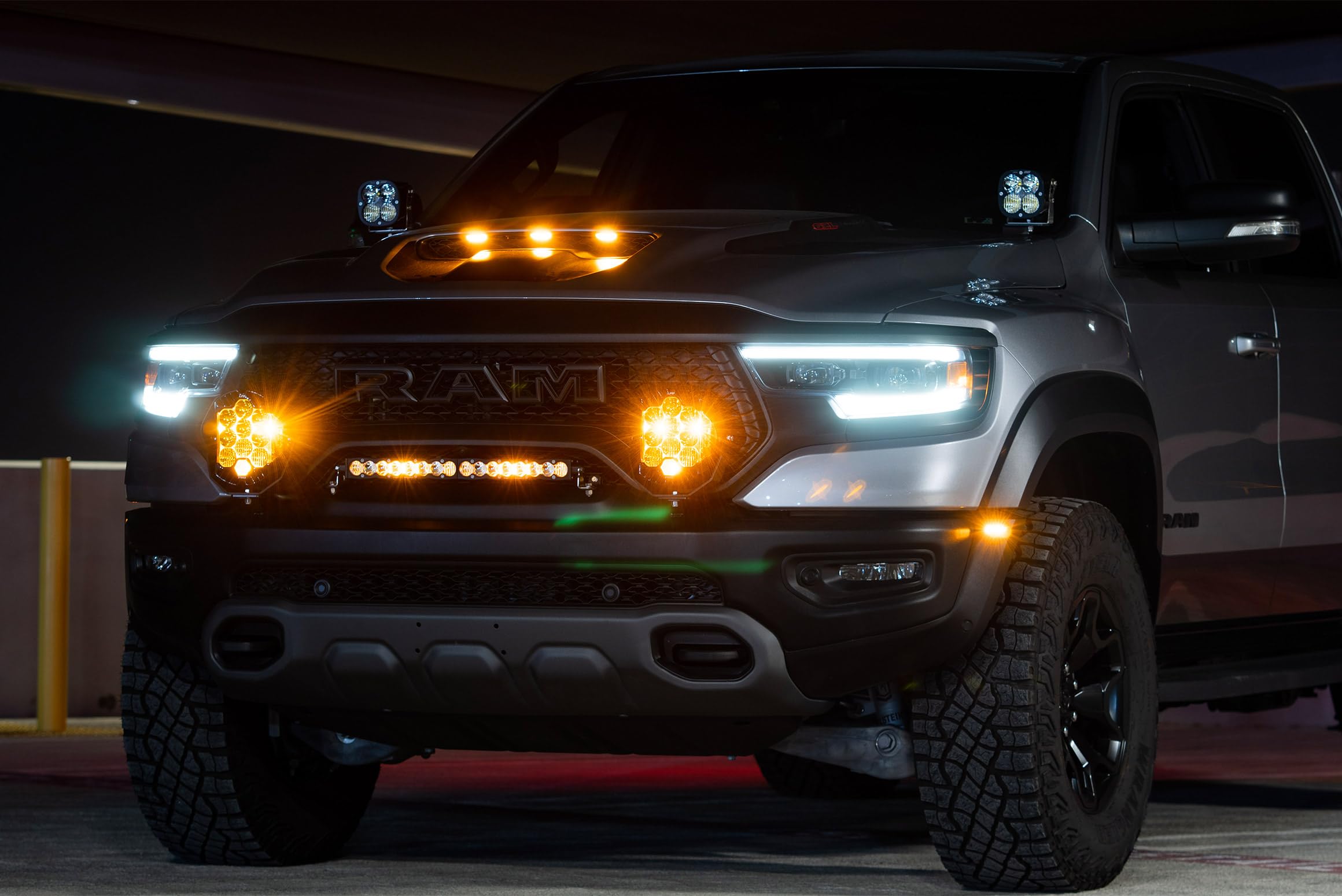 Baja Designs Lp9 Pro Led Bumper Light Kit For Dodge Ram 1500 Rebel; 1500 Trx Truck (Driving/Combo; Clear)