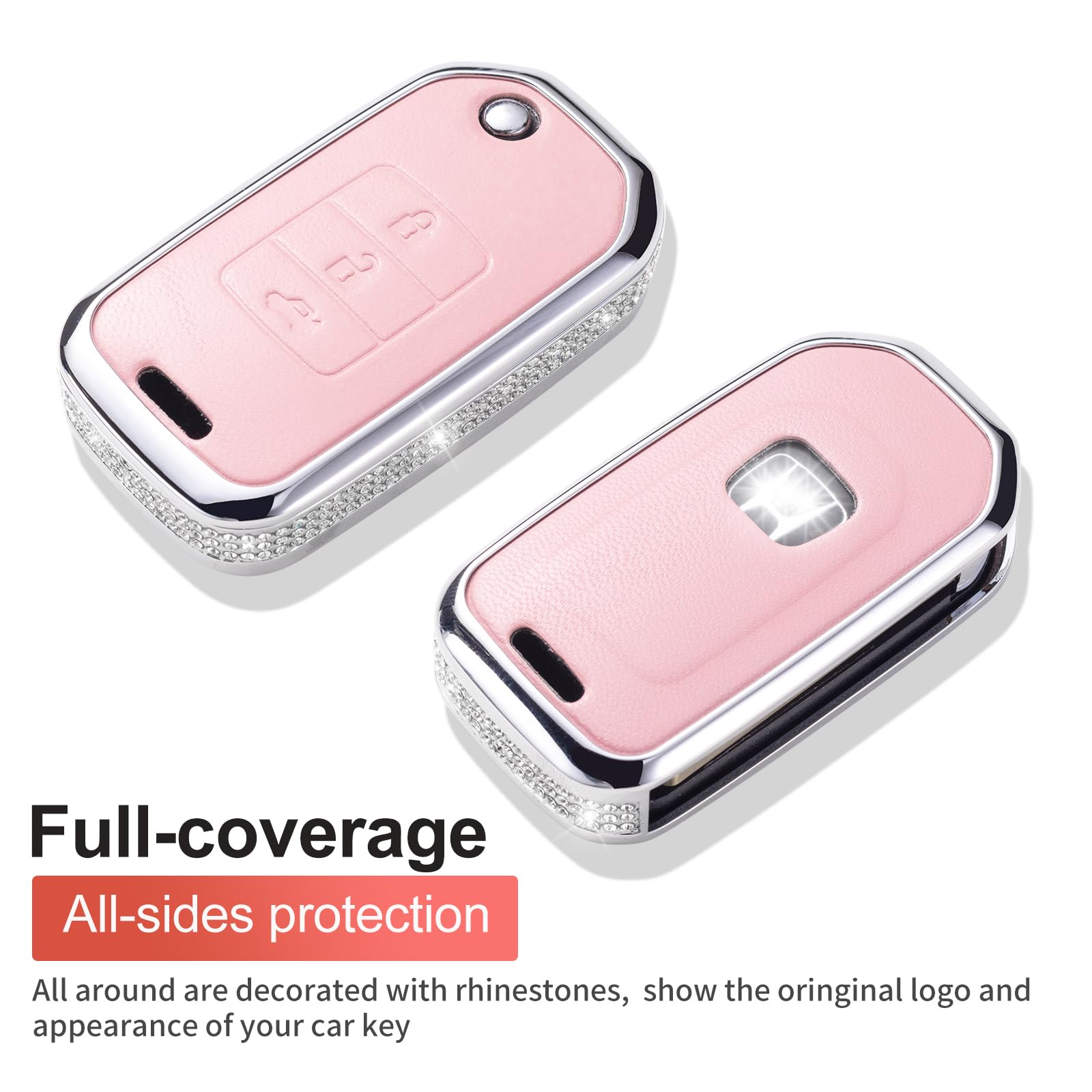 Ruabiban Key Fob Cover Compatible With Honda (Pink)