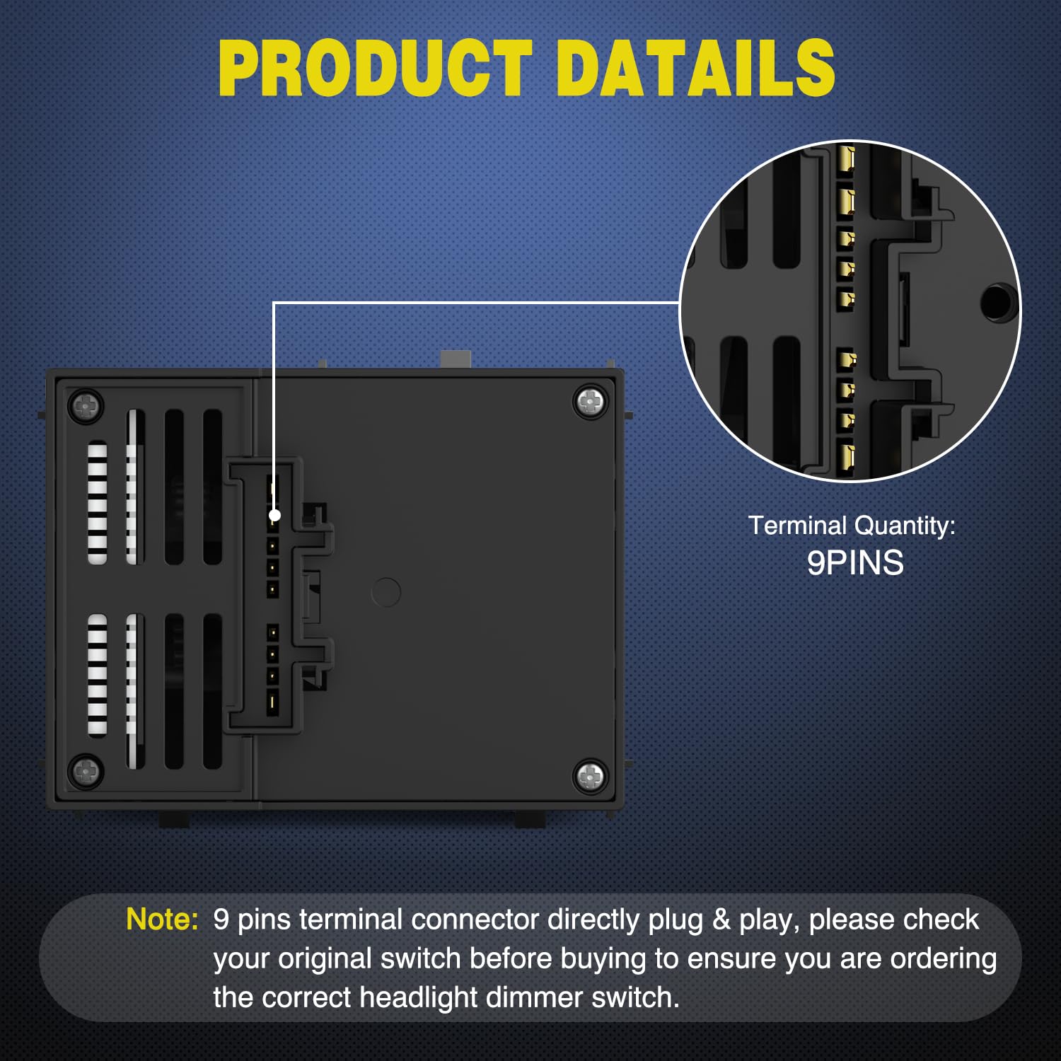Nilight Headlight Dimmer Switch Compatible With 1999 2000 2001 2002 Suburban Tahoe Gmc Sierra 1500 2500 Chevy Silverado 3500 Wit