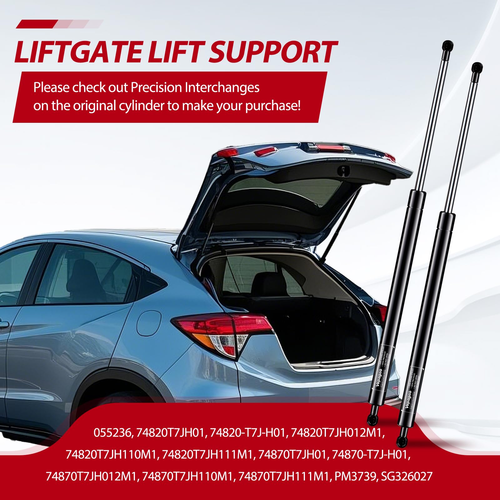 Vepagoo Pm3739 Rear Hatch Struts Compatible With 2016 2017 2018 Honda Hr-V Shocks Liftgate Supports Sport Utility 4-Door Liftgat