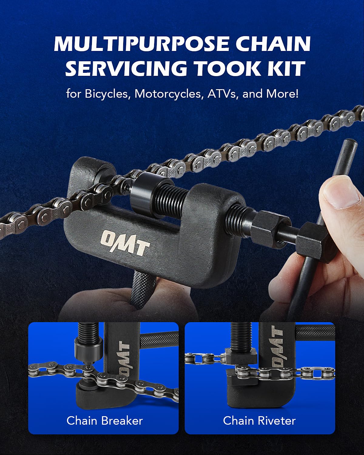 Orion Motor Tech 19Pc Chain Brake Tool Kit With C Frame 3 Anvils 5 Break Tips, Dirtbike Atv Bicycle Motorcycle Chain Tool Chain