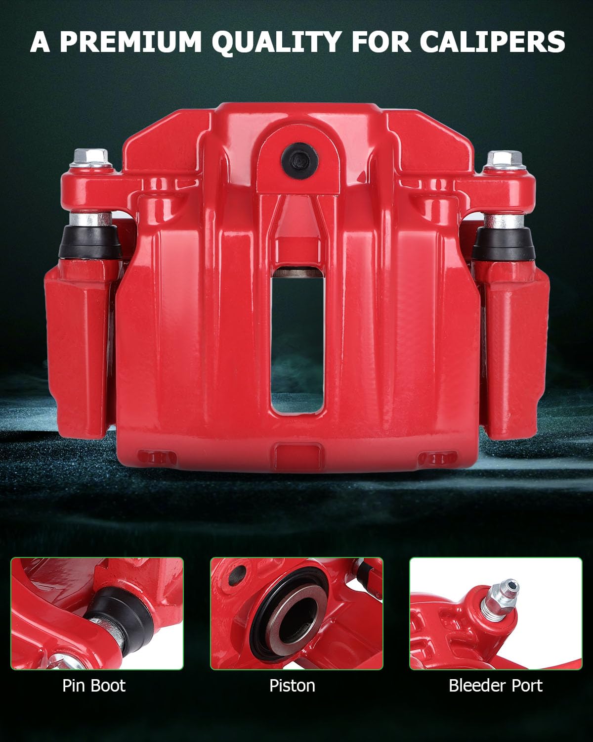 Scitoo Rear Right Brake Caliper With Bracket 18-B4727 Red Compatible For Cadillac 2000-2002 For Chevrolet 1999-2005 For Gmc 1999