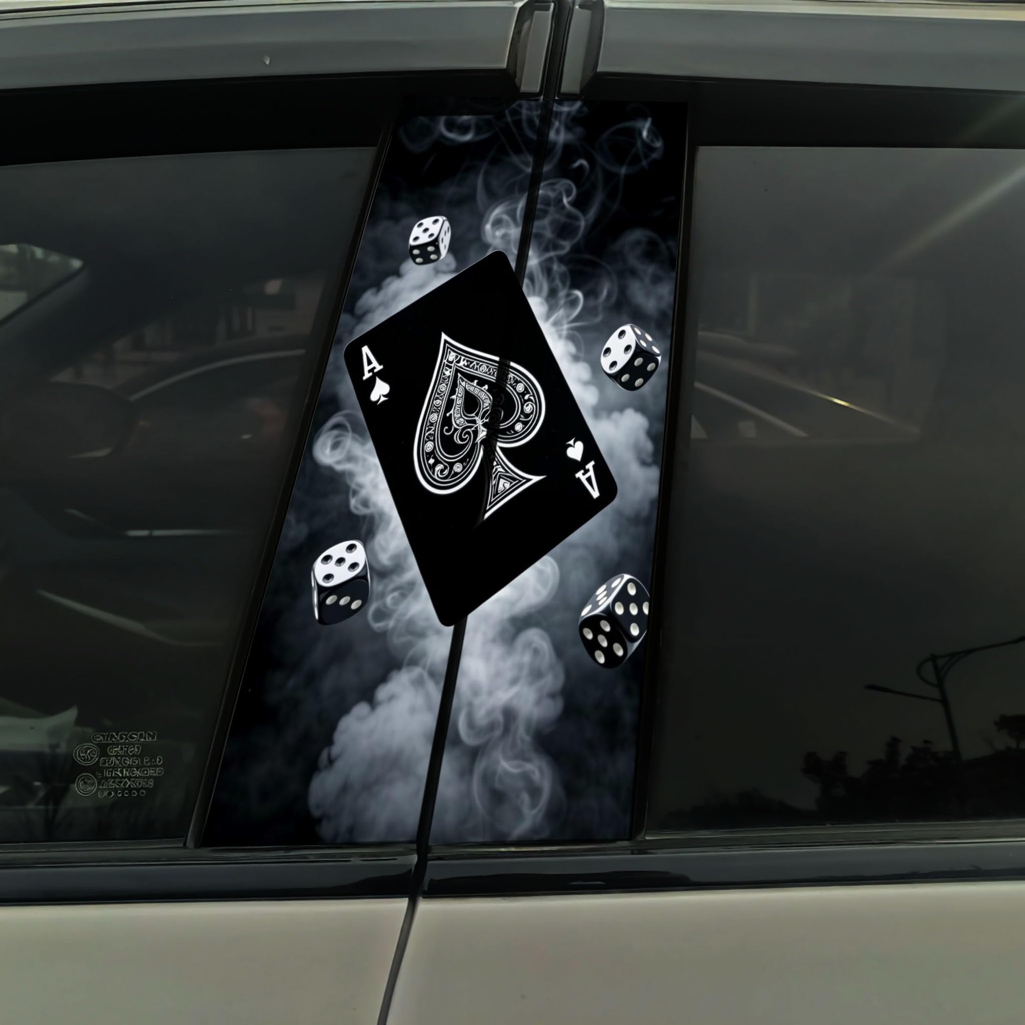 2PCS Car B-Pillar Stickers Decals Set Vinyl Auto Decal for SUVs/Trucks/Vans Waterproof Sun-Proof Scratch Cover (Silvery)