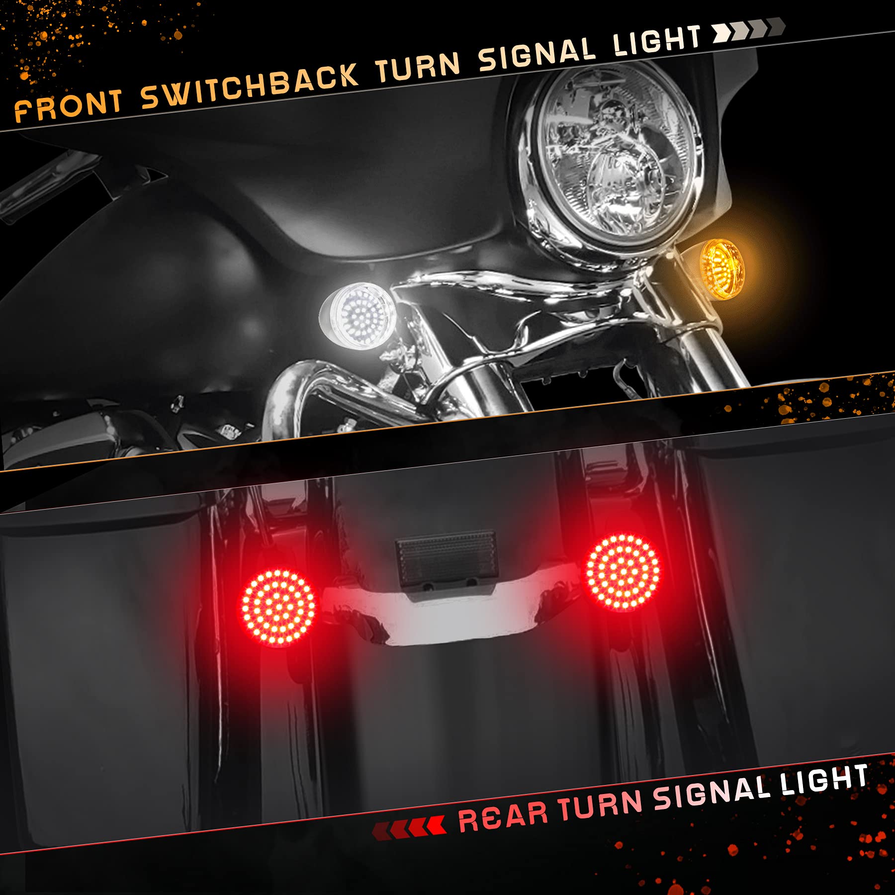 Quasco Led Turn Signal Lights 1157 Front + 1156 Rear Blinkers With Smoked Lens For 2 Inch Bullet Housing Compatible With Harley