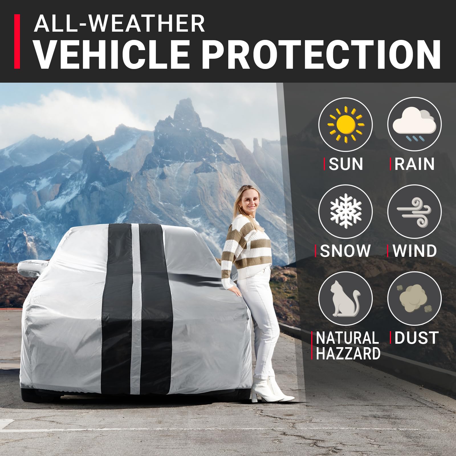 iCarCover Premium Plus Car Cover Waterproof All Weather Rain Snow UV Sun Protection, 350Z, 370Z, Supra, XLR Roadster, Prelude, S