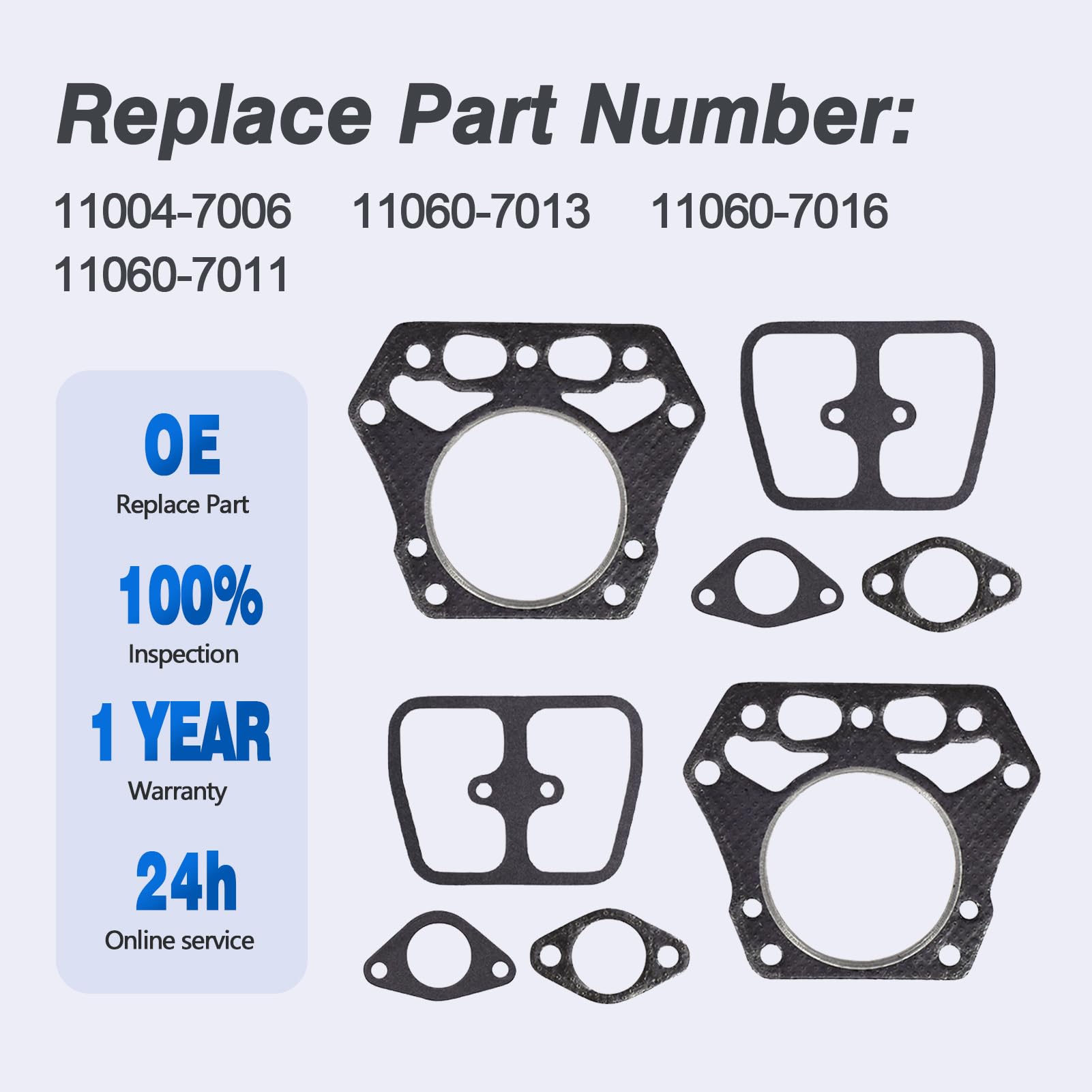 Gaskets Kit For Kawasaki Fh680V Fh721V Engine 22-25Hp Replaces 11004-7006 11060-7013 11060-7016 11060-7011