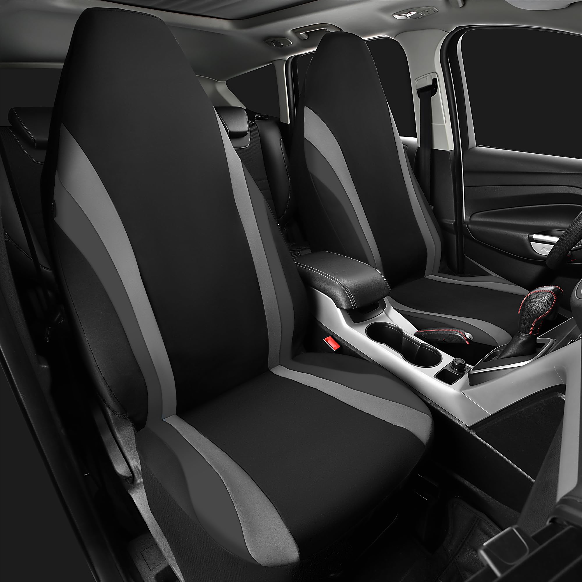 Car Pass Aquashield Neoprene Waterproof Car Seat Covers For Front Seats Only, High Back Bucket Seat Cover,Airbag Compatible,Line