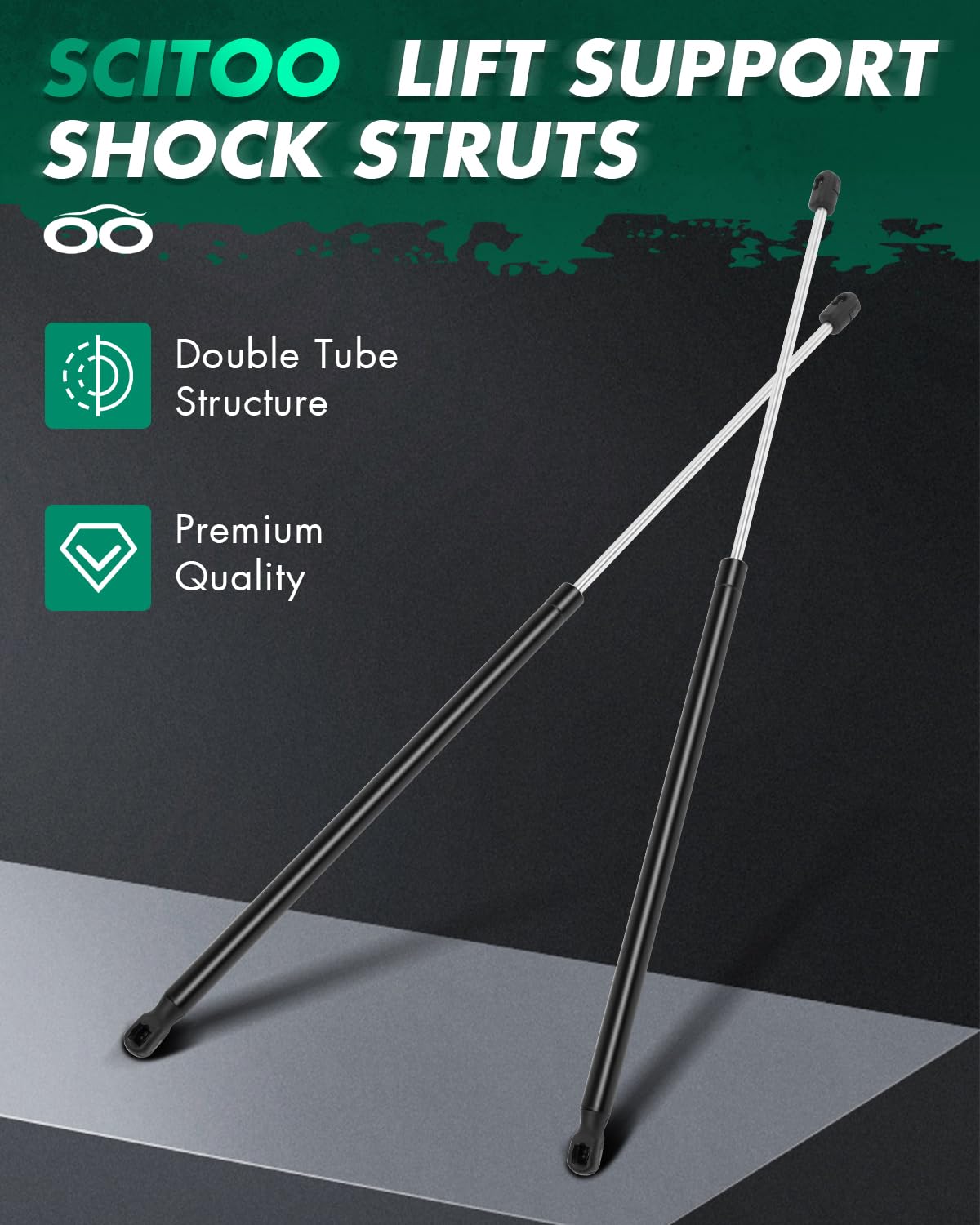 Scitoo 6196 25.98Inch Lift Supports Fit For Ford For F-250 Super Duty 2011-2016,For Ford For F-350 Super Duty 2011-2016,For Ford