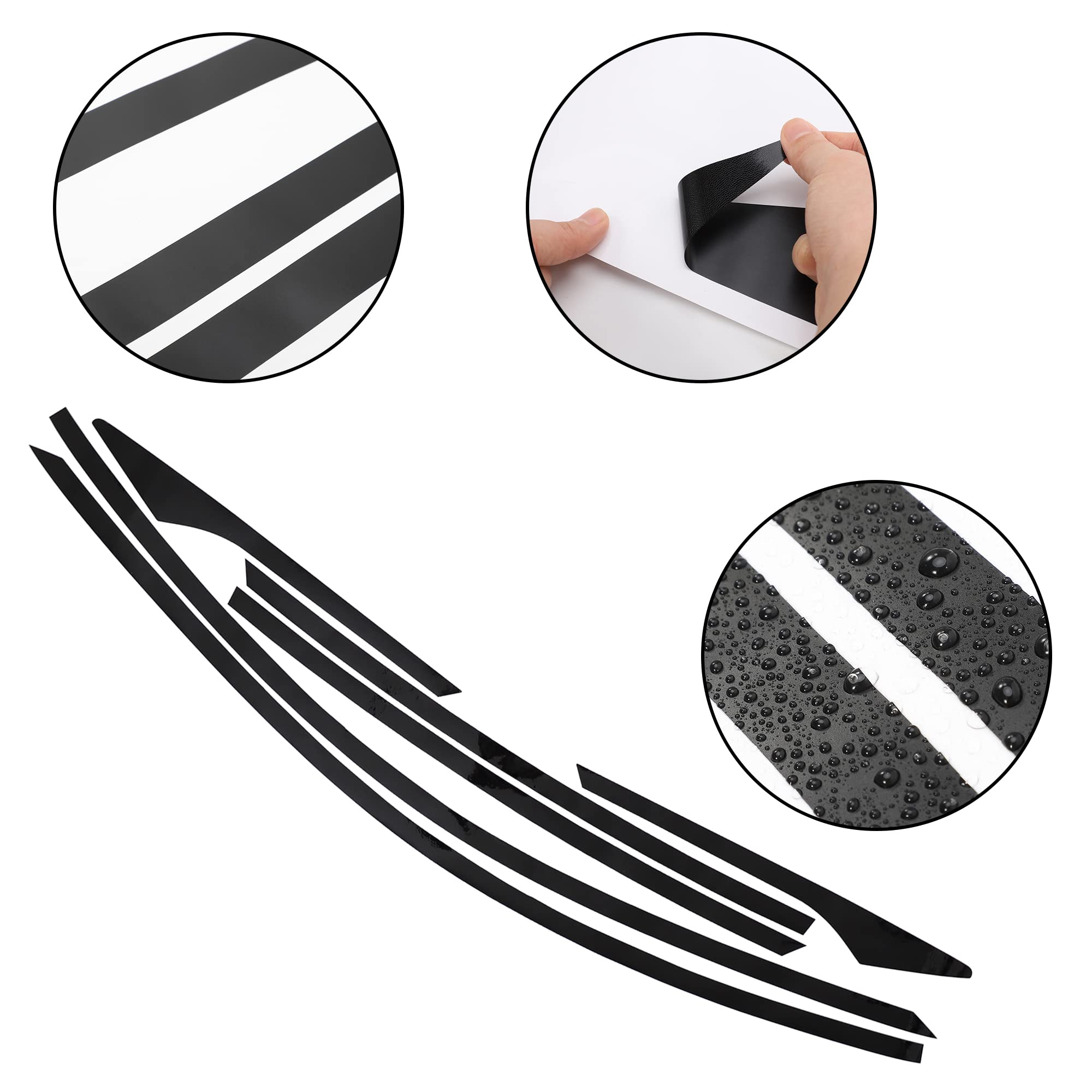 Tomall Car Window Edge Vinyl Stickers Compatible With Honda 10Th Civic 2016 2017 2018 2019 2020 2021 Auto Window Cover Strip Trim Accessories (Matte Black)