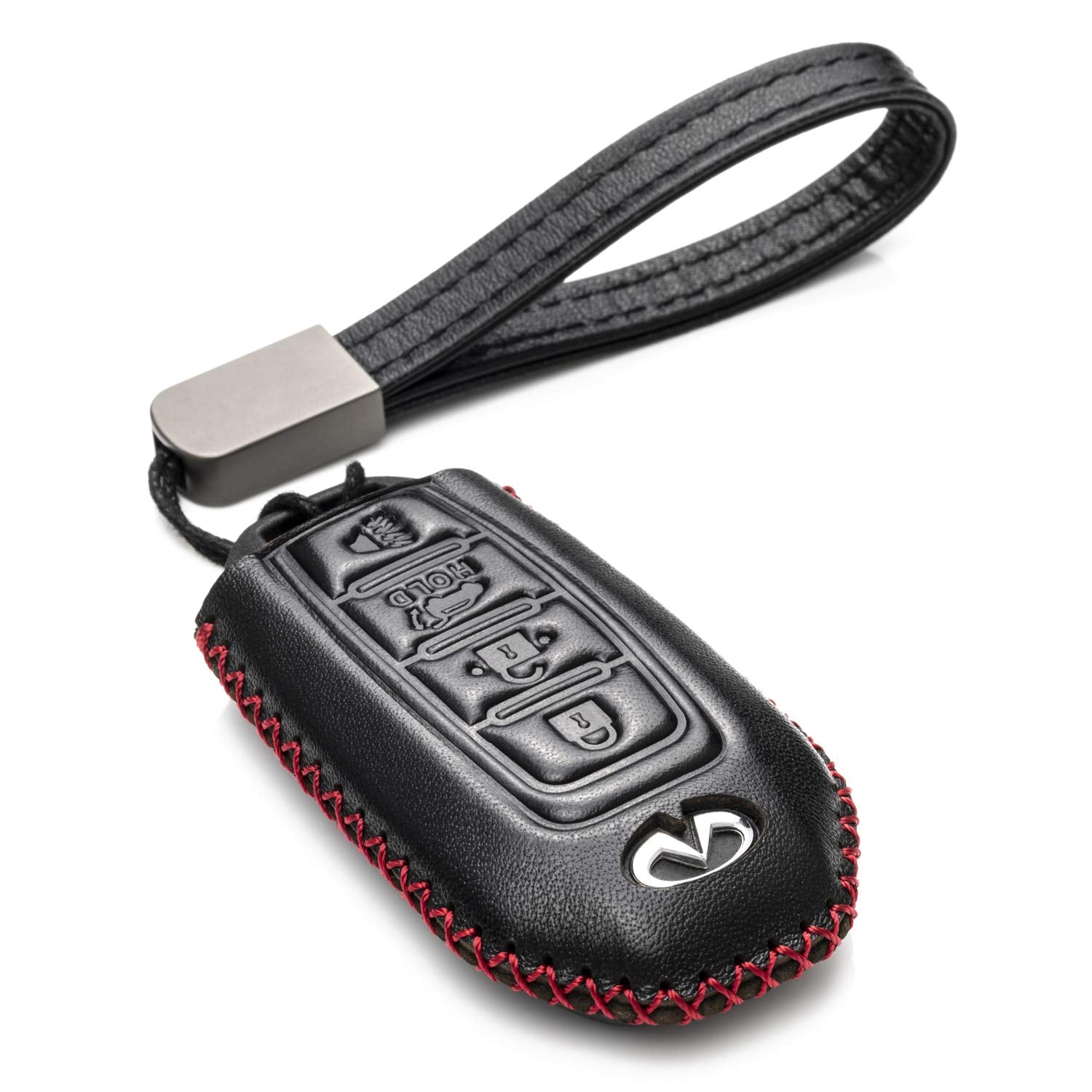 Vitodeco Leather Smart Key Fob Case Cover Protector Compatible for 2018 - 2025 Infiniti QX60, QX50, 2022 - 2023 Infiniti Q50, Q6